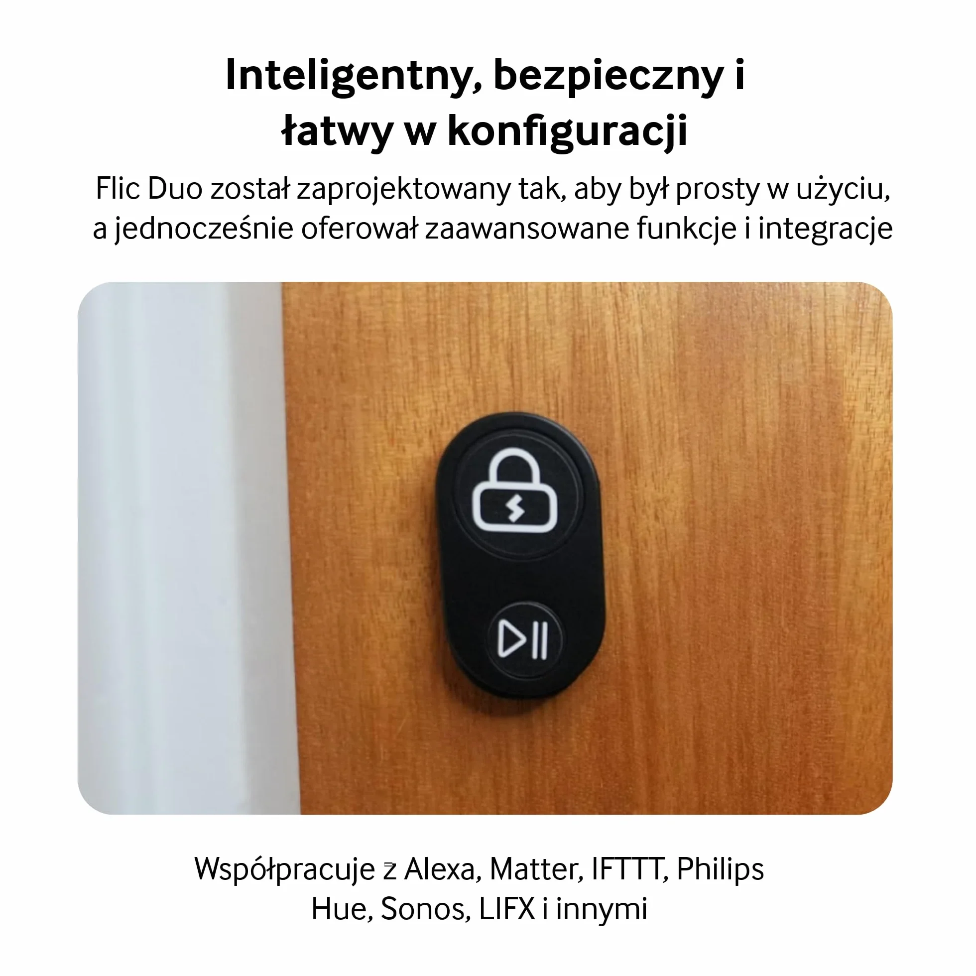 Flic Duo Controlador inteligente para el hogar Matter Alexa SmartThings Sonos Homey blanco