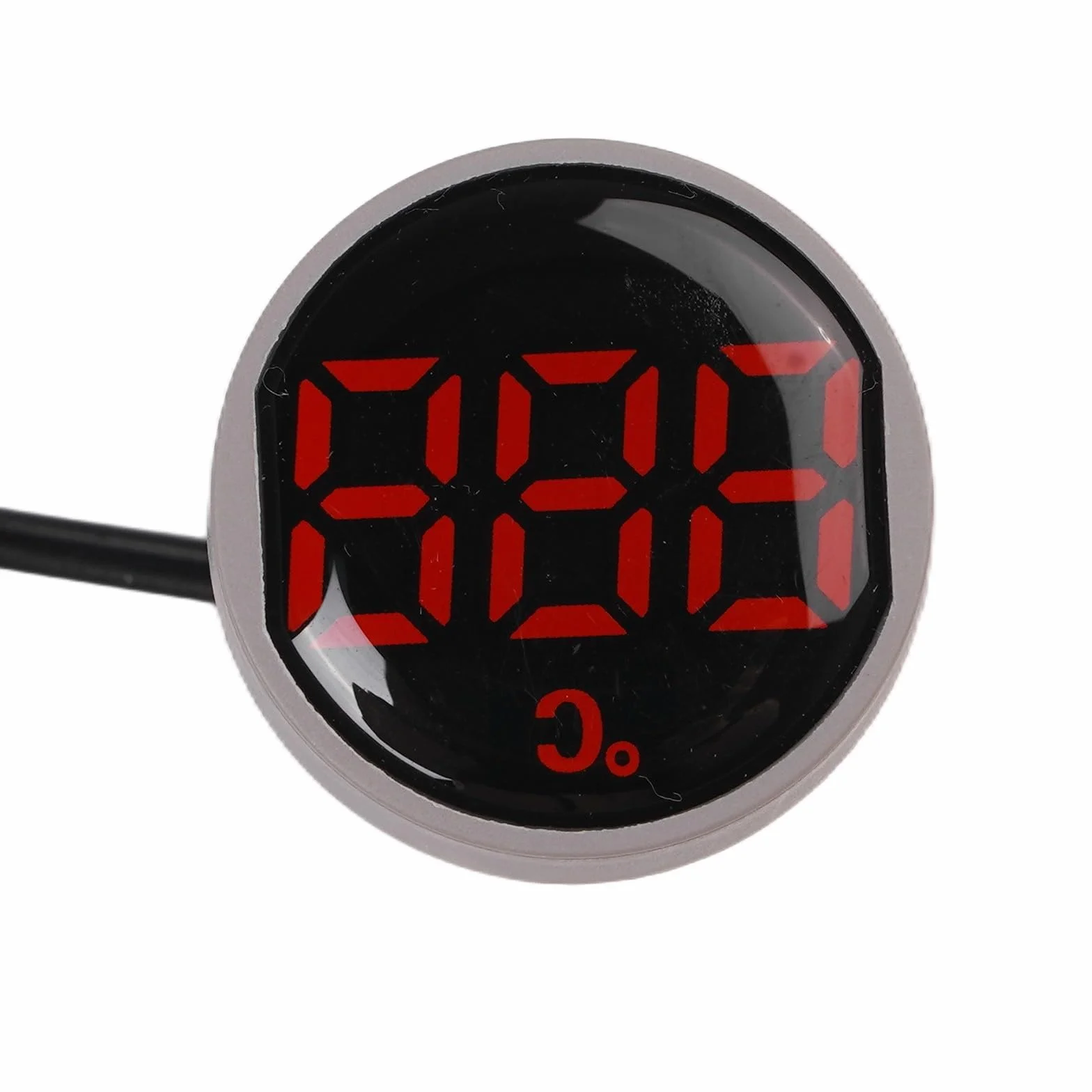 Termómetro digital compacto de 22 mm con LED transparente, indicador de temperatura redondo DC 5V-12V, para sistemas de control rojo (DC5-12V)