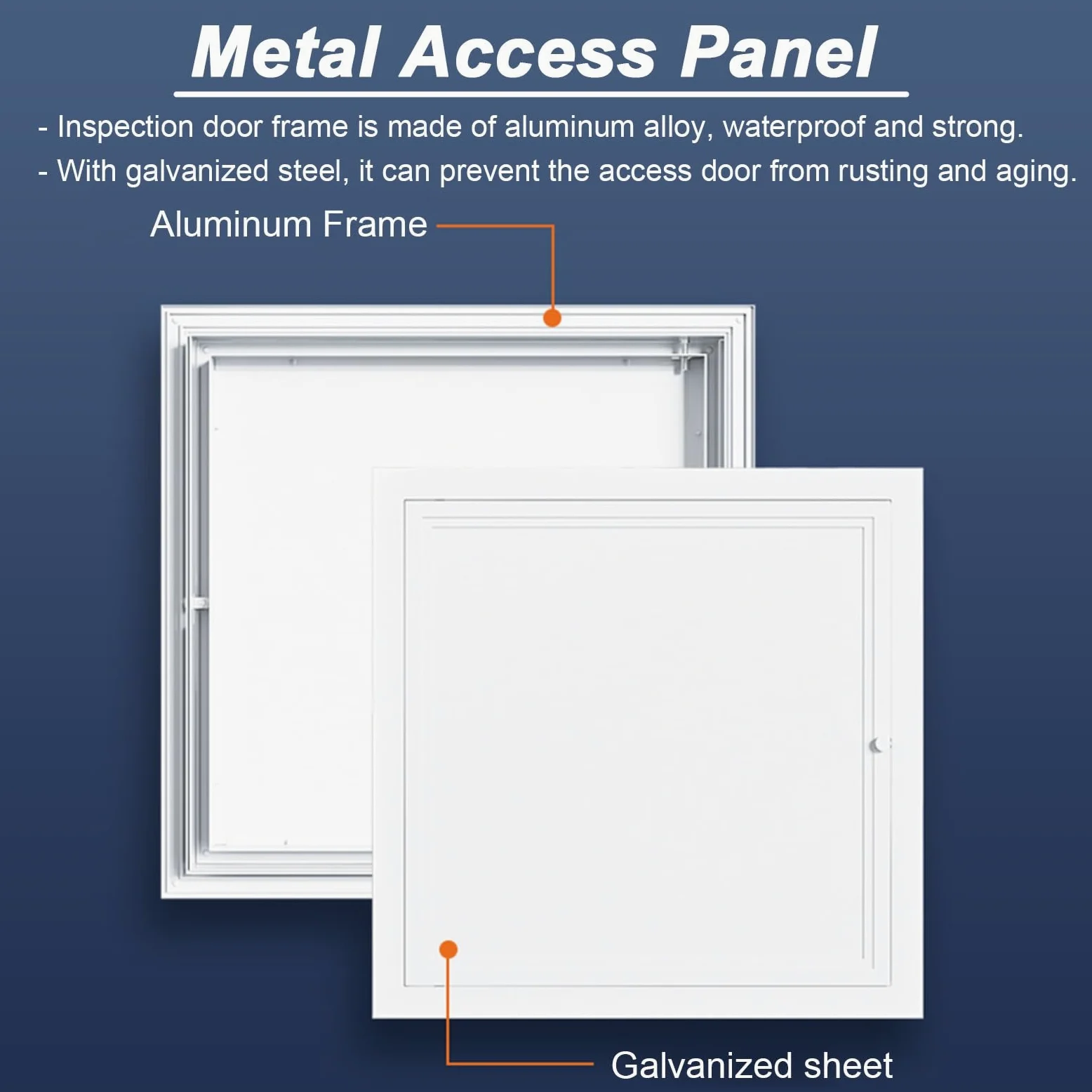 WDJBPSH Trampilla Pladur Puerta de Acceso Metálica Impermeable para Ducha Baño, Trampa al RAS para Tabiquería Seca con Cierre Giratorio(12x20in/300x500mm)