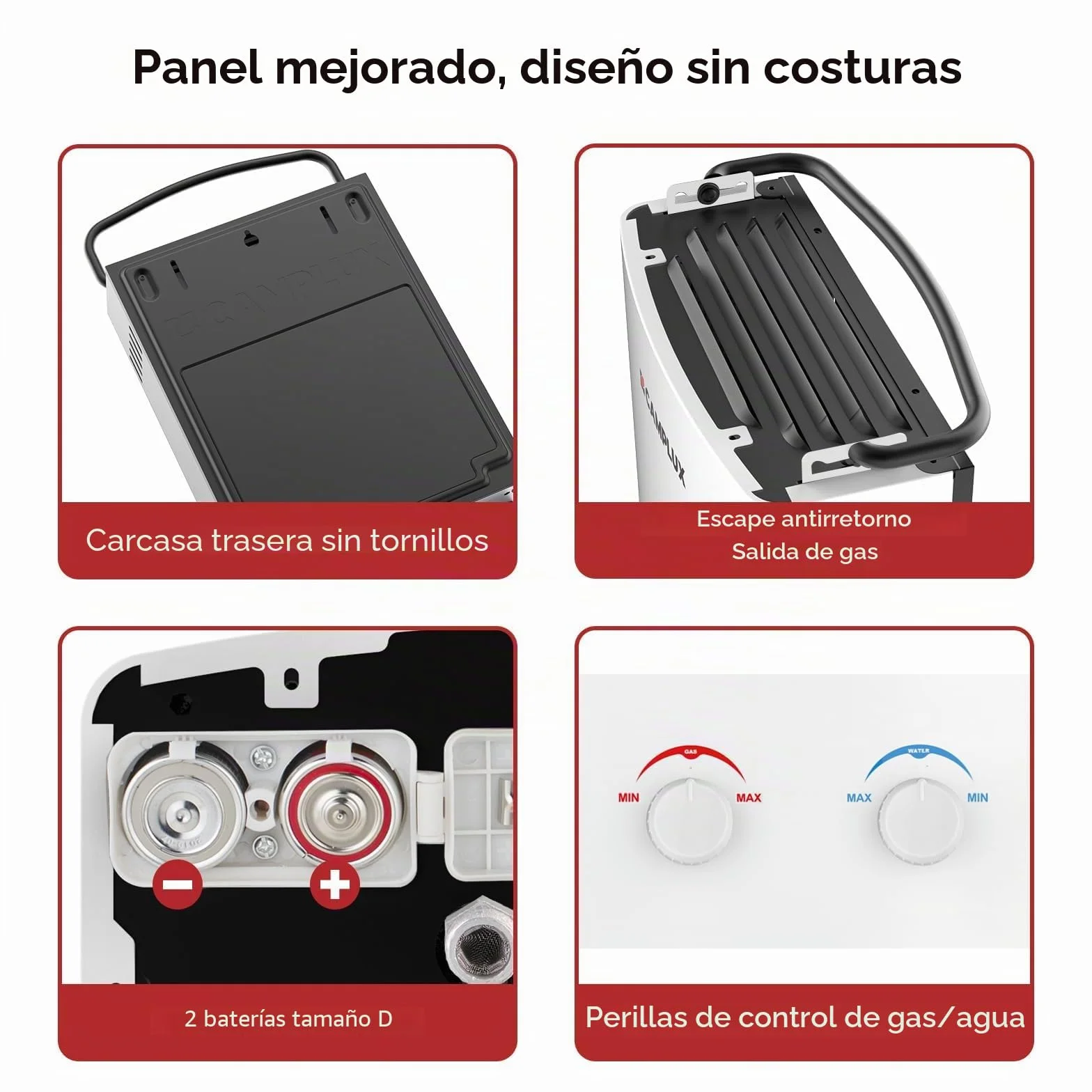 Camplux AY132 Calentador de Agua a Gas Portátil 5L/min 10kW LPG