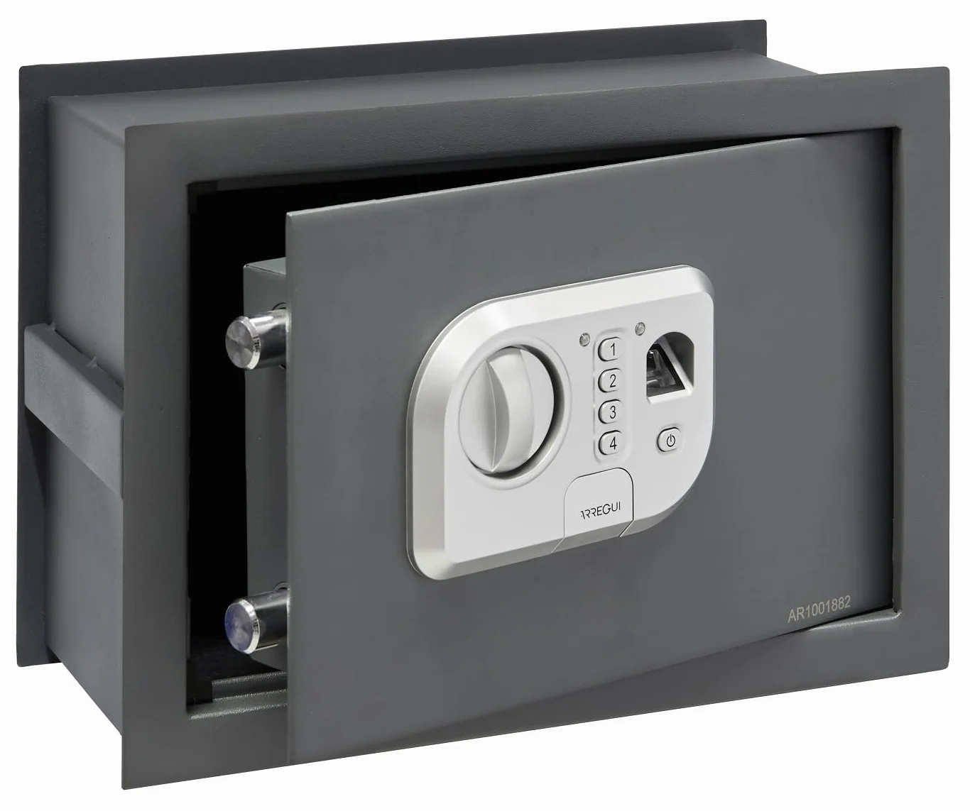ARREGUI Print 141520 Caja fuerte de empotrar a pared con apertura huella dactilar o código, seguridad biométrica, Fundo extensible 26x35x15/25 cm