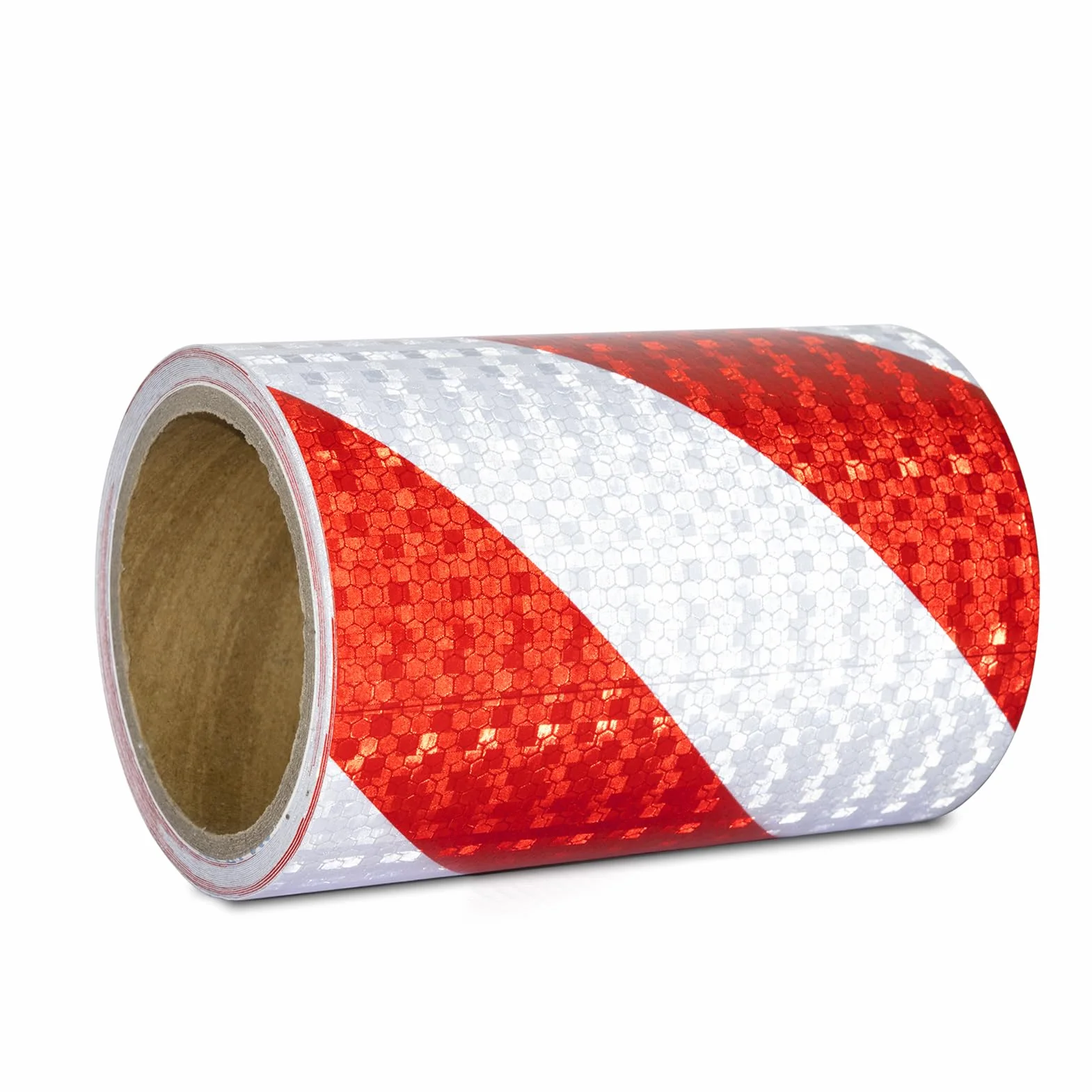 Cinta Reflectante Adhesiva Roja Blanca 15CM*10M, Tira Reflectante Adhesiva Res Istente Al Aguapegatinas Reflectantes Cinta De Seguridad Autoadhesiva para Coche Camión Bicicleta Remolque Camper