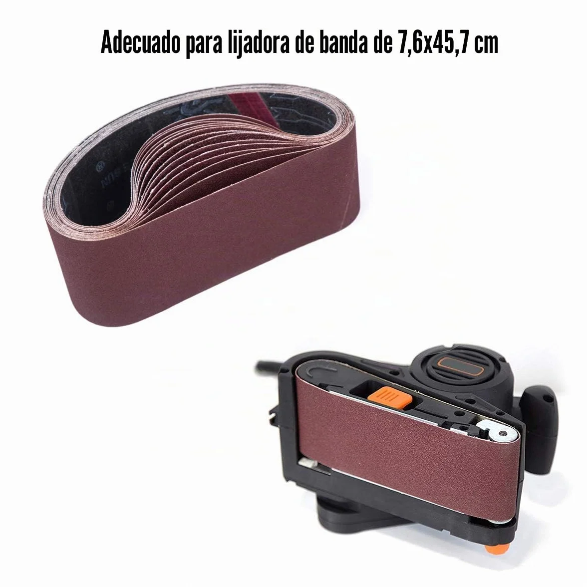 STEBRUAM Bandas de Lija 75 x 457 mm, 15 Piezas, Granos 80/120/150/240/400 para Lijadora de Banda