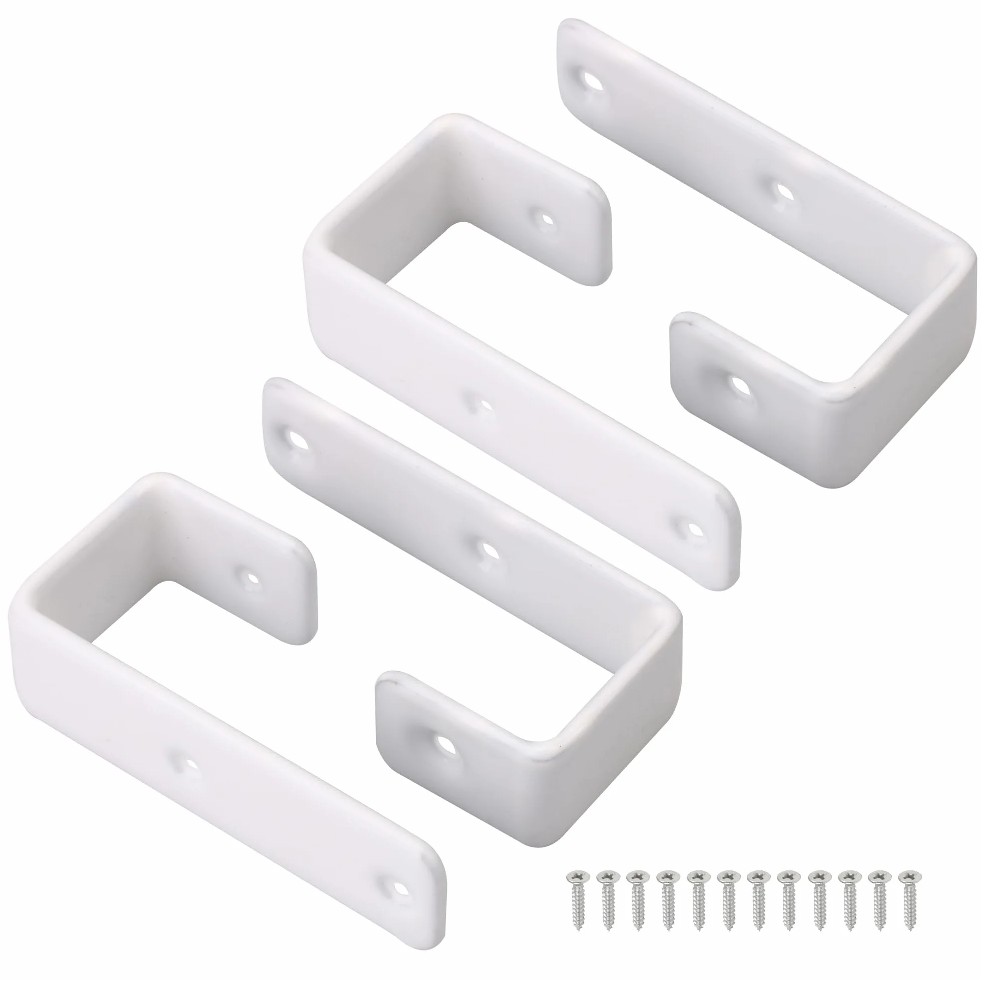 RDEXP 4 ganchos para literas y tornillos, 2,5 cm de ancho interior, color blanco