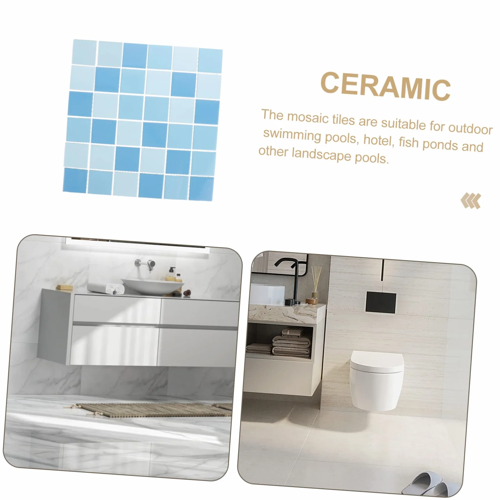 Azulejos de Cerámica para Piscina 30x30 cm Azul Claro Mosaico Decorativo Resistente Exteriores 1 M²