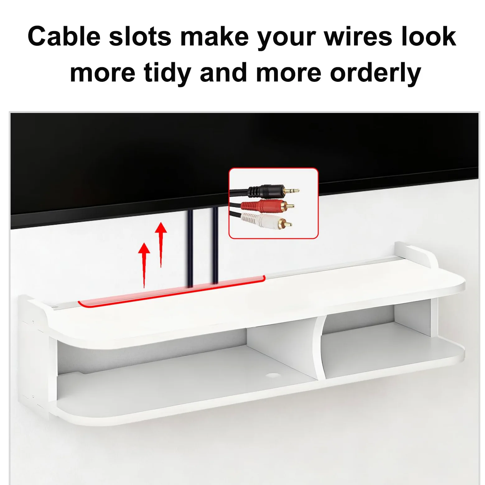 DAZZLEEX - Caja de almacenamiento para router WiFi, 50 cm, sin perforación, para sala de estar, TV, decodificador, reproductor de DVD
