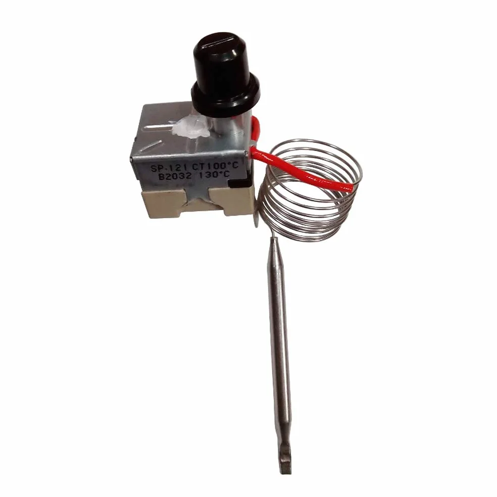 Termostato de seguridad para estufa de pellets capilar de 1,5 mt 90 110 grados rearme manual