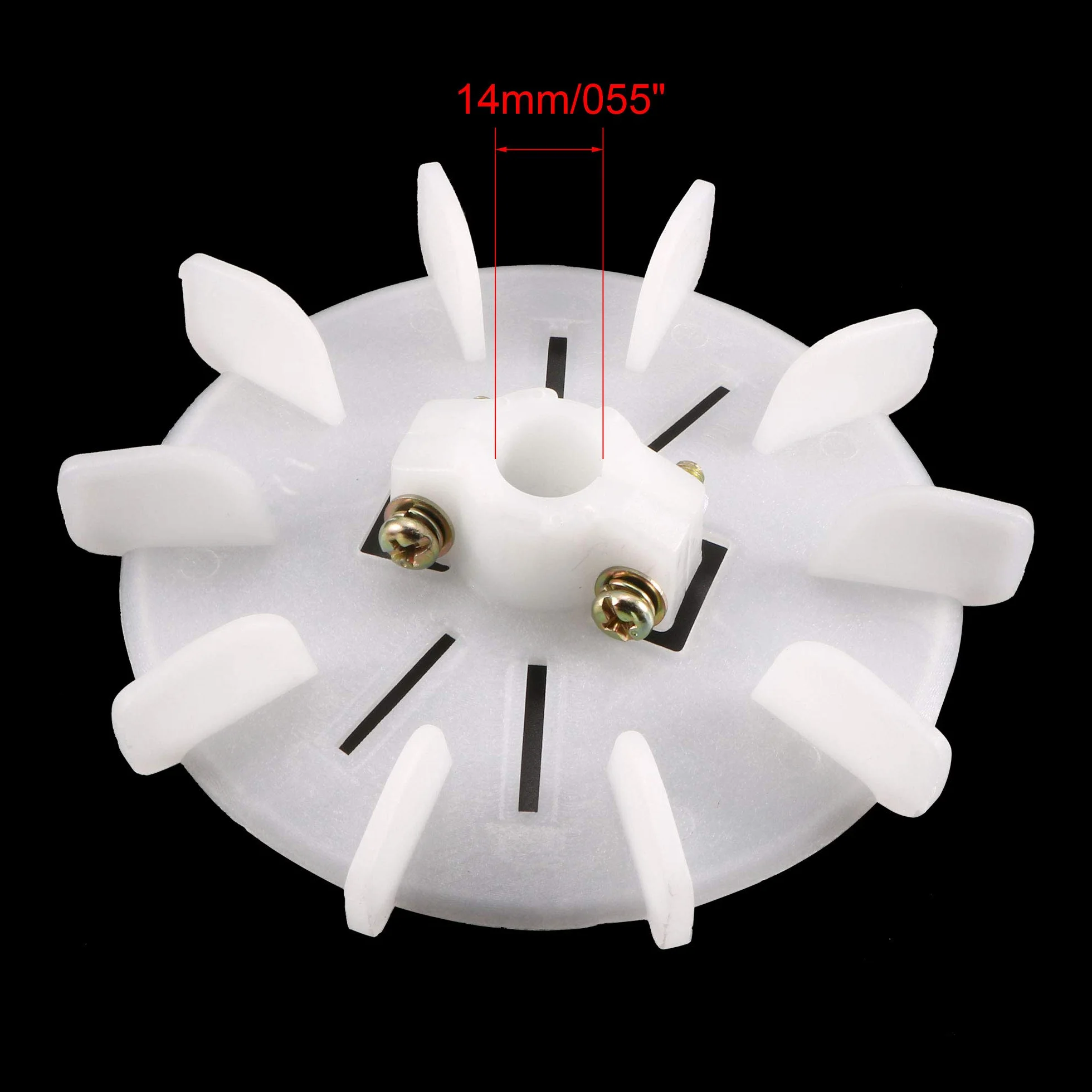 sourcing map 1Pcs 129 * 14mm Reemplazo de eje redondo Plástico blanco 10 Impulsor Paleta de ventilador del motor