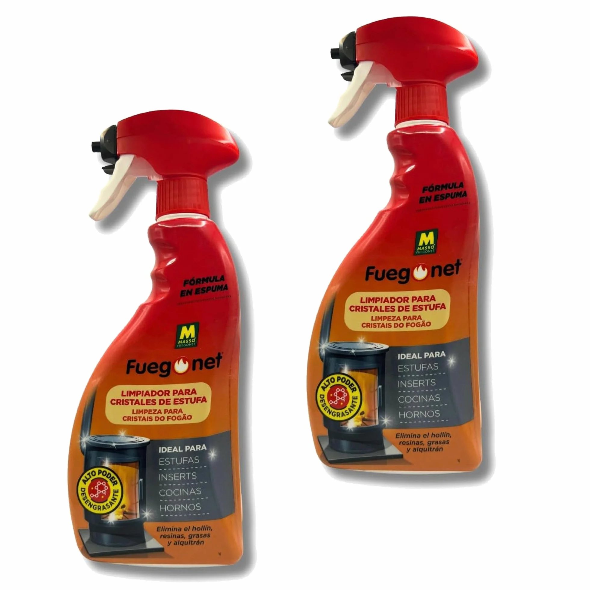 Limpiador para Cristales de Chimenea o Estufa 750 ml con aplicador MUY EFICAZ | Limpiador Potente contra Hollín, Grasa y Alquitrán | Limpieza Profunda y Brillo Inmediato | Nexum Market | 2 Unidades