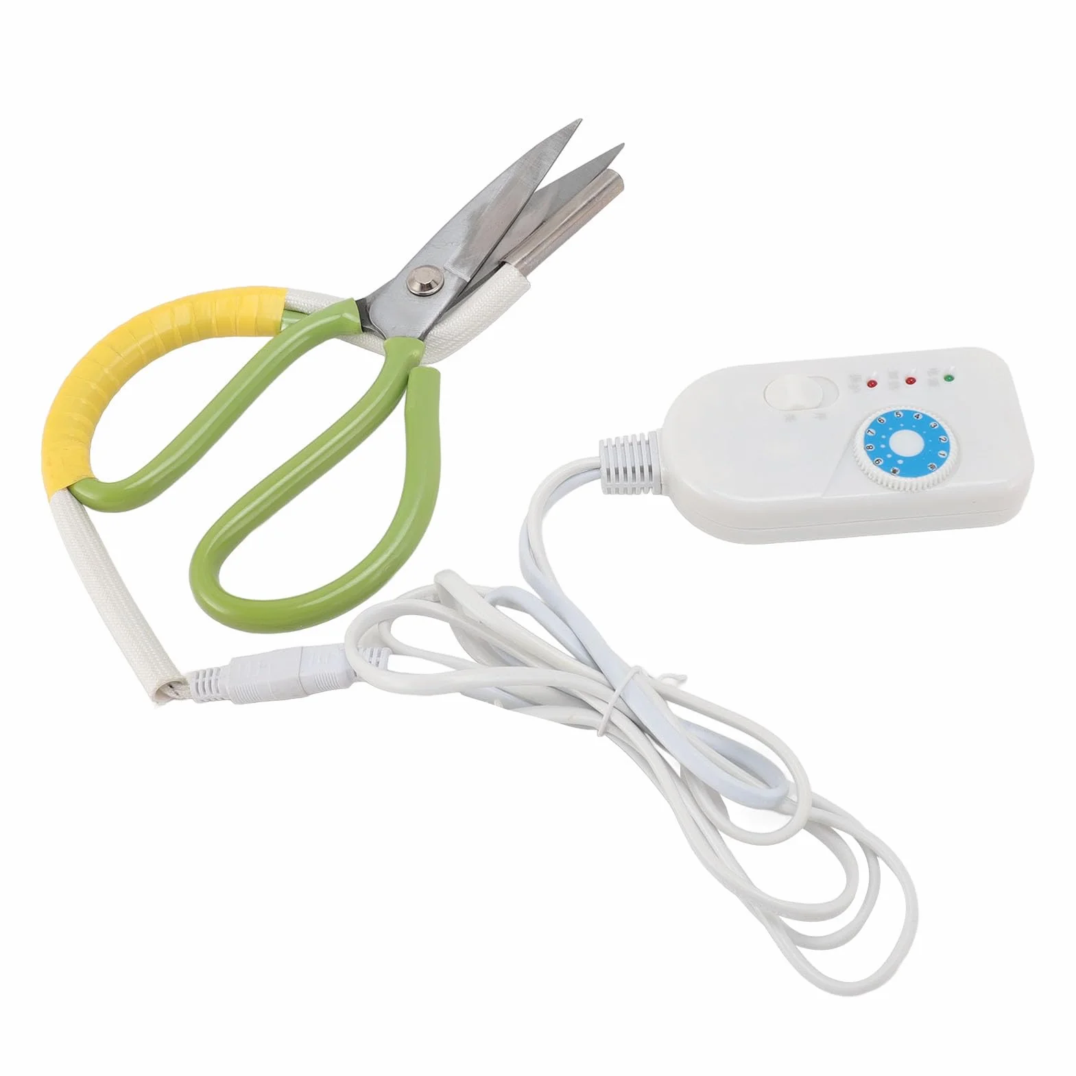 Tijeras Calefactoras Eléctricas, Control de Temperatura de Luz de Pantalla Tijeras de Tubo Calentadas de 220 V para la Industria de Ropa de Equipaje (Enchufe europeo AC220V 8A)