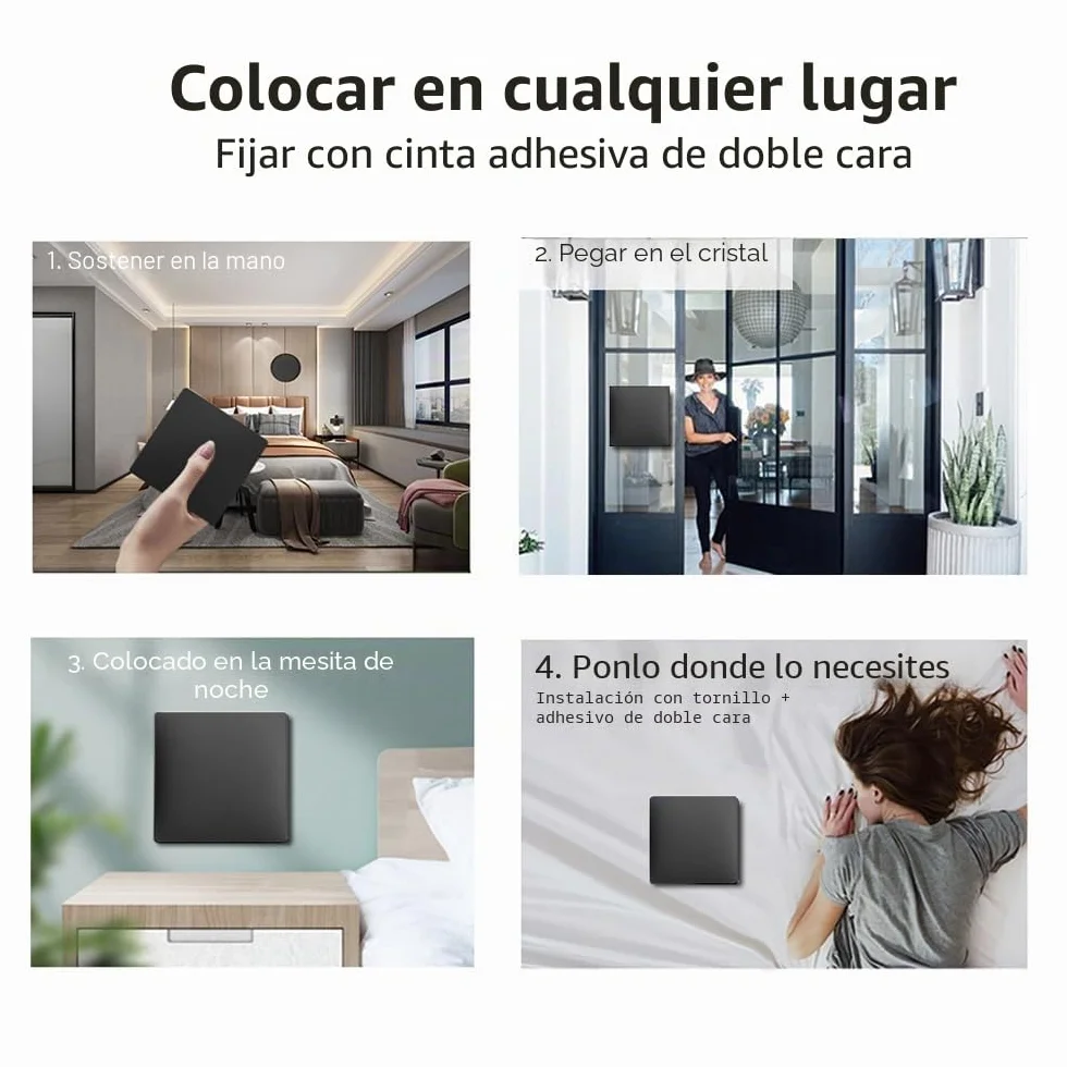 Interruptor Inalámbrico, 3 Interruptores de Iluminación Sin Batería Inalámbricos de Ida y Vuelta Con Transmisor y Controlador Receptor RF433 10A 240V (Kit 2 Vías)