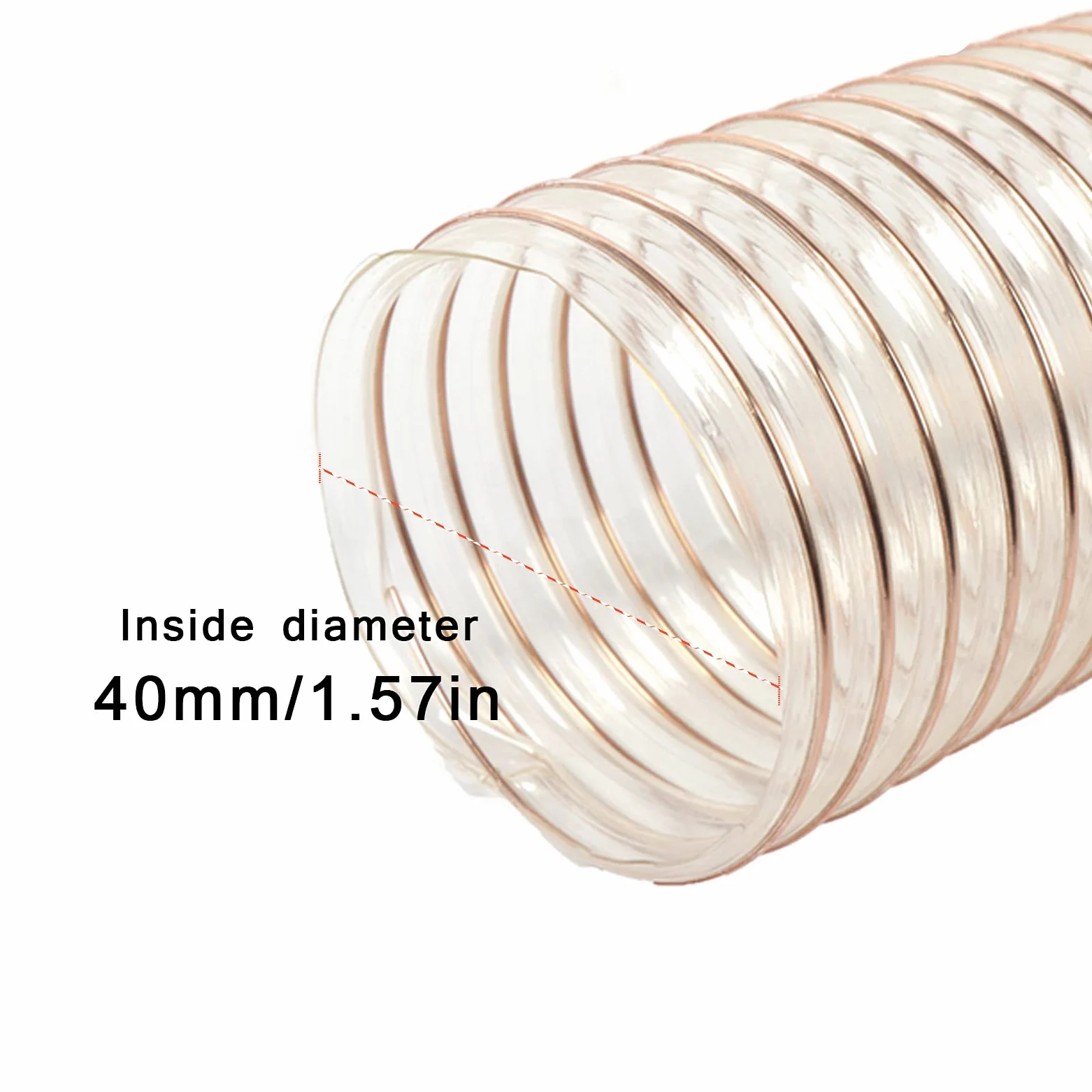 Manguera de ventilación for conductos Manguera de PU Manguera flexible Flexibilidad de 3,28 pies Resistencia a altas temperaturas Tubo corrugado Pared de espesor 1,5 mm ID 25-50 mm,45mm*1.5mm (Size :
