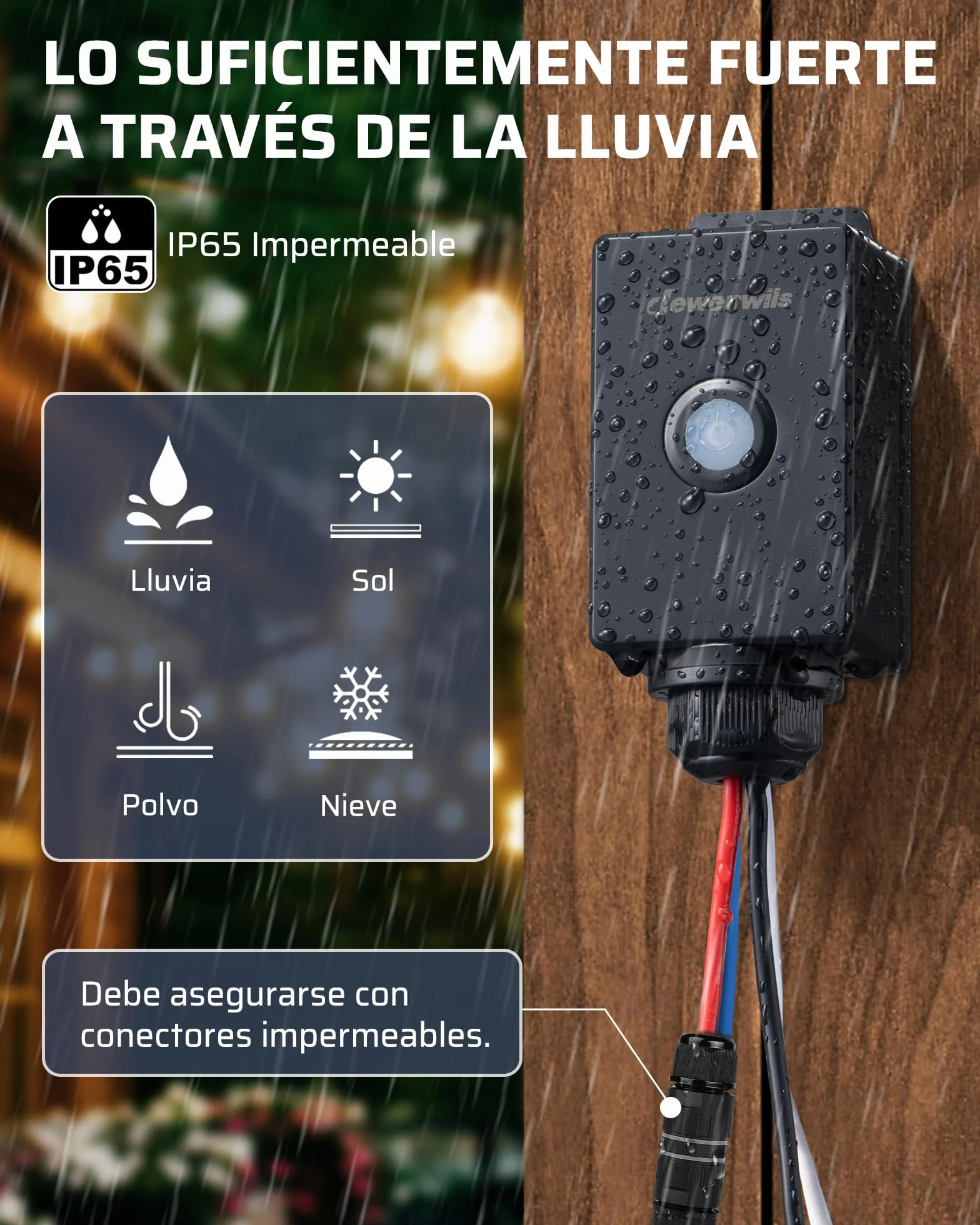 DEWENWILS Interruptor Inalámbrico para Exterior, IP65 Impermeable, Interruptor de Luz Inalámbrico, No Requiere Cableado, Programable y Ampliable