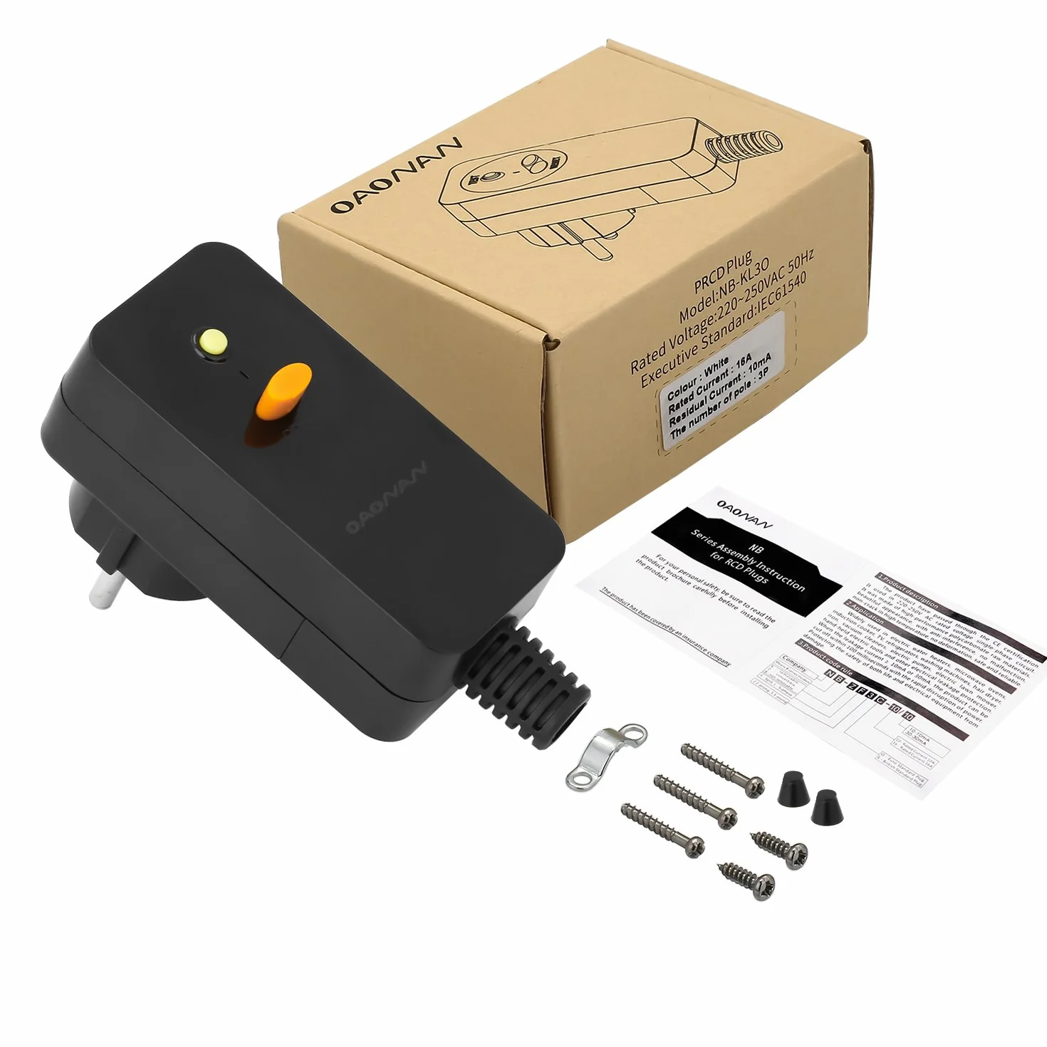 Disyuntor FI (corriente residual) de Oaonan, enchufe de seguridad personal
