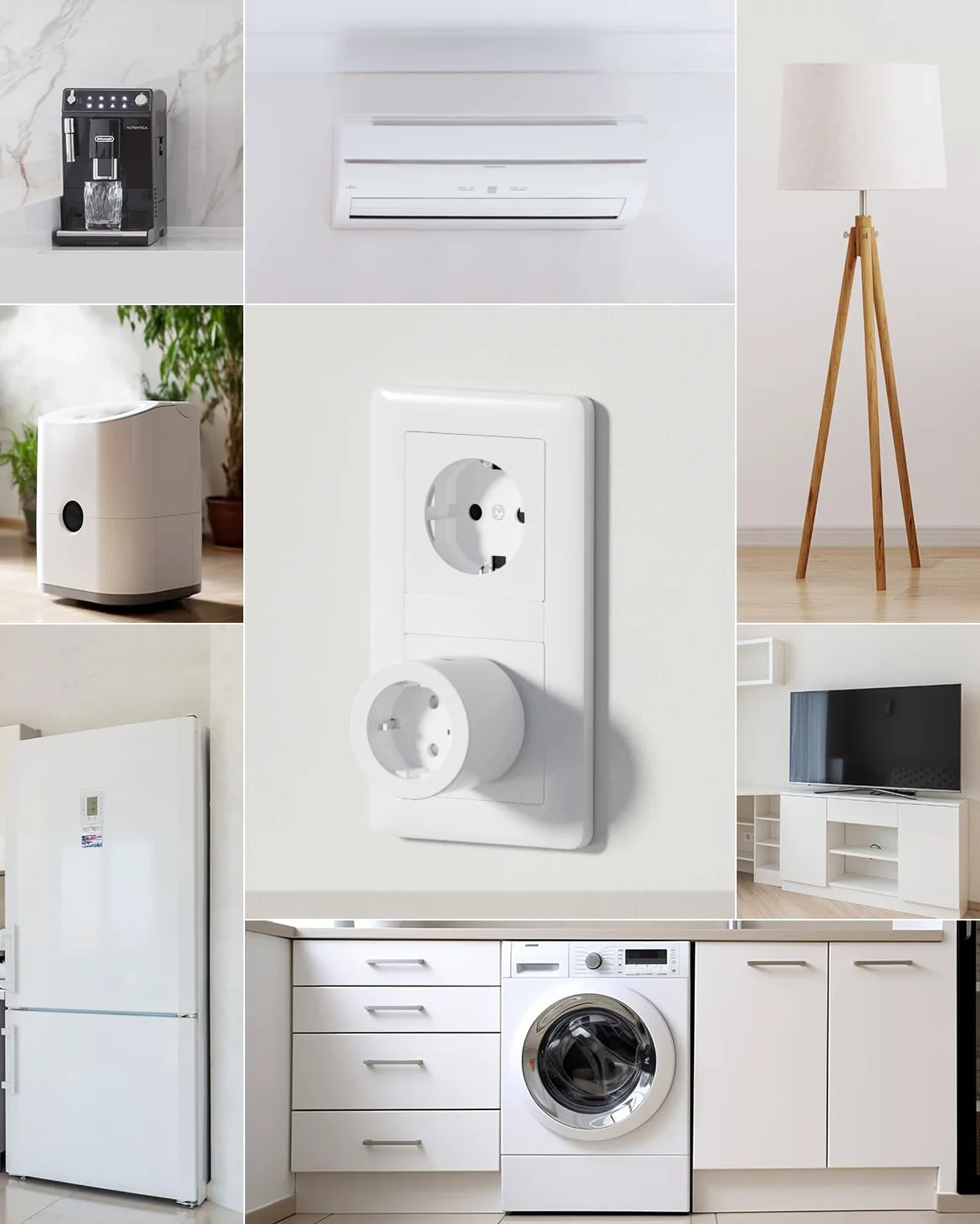 Imou Enchufe Inteligente CE2P (2 Paquetes), Enchufe Wi-Fi 16A para Matter, Monitorización de Energía, Monitor de Consumo Eléctrico, Compatible con Alexa & Google, Control Remoto por App ImouLife
