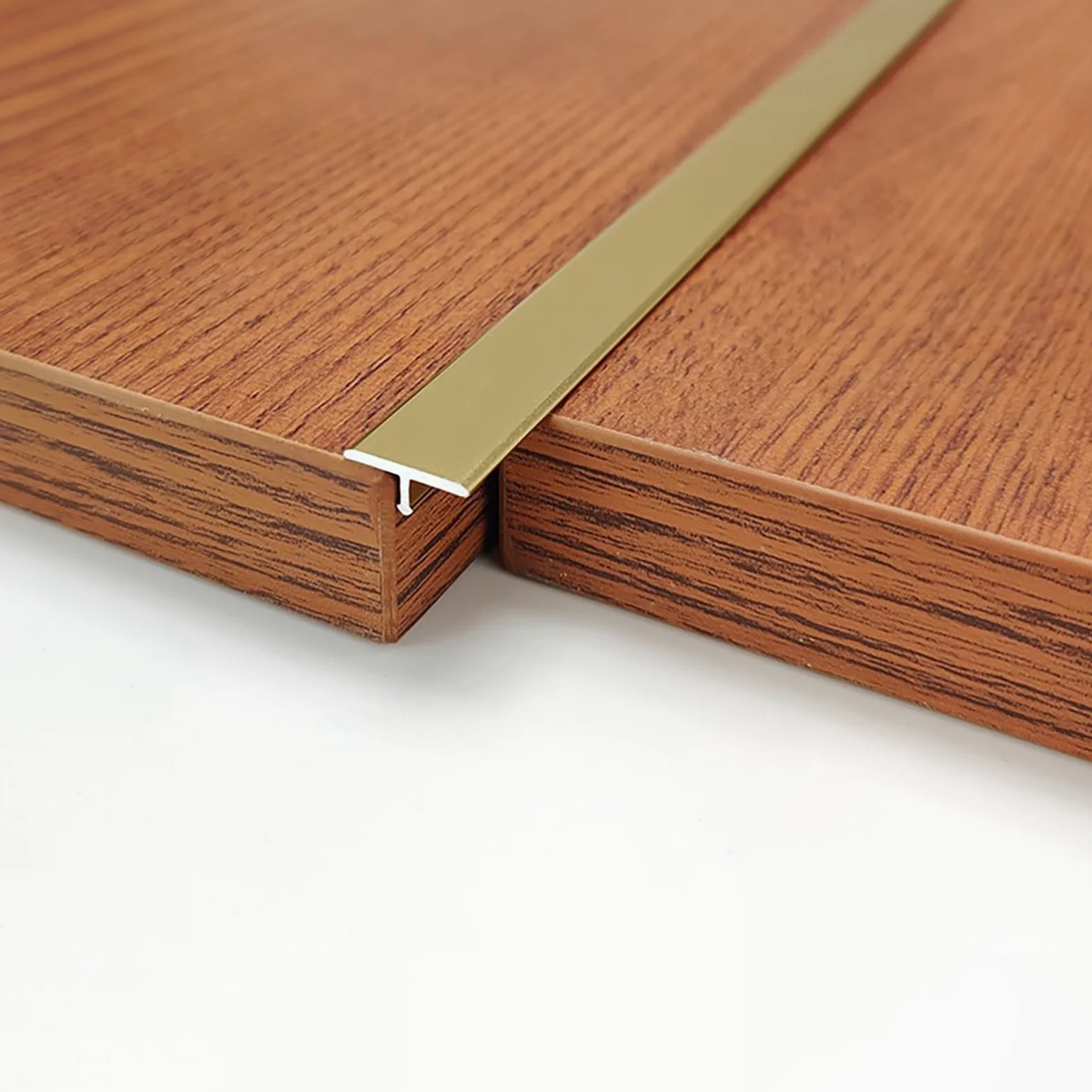 3 Piezas De Tira De Transición Para Piso De Madera, Perfil En T De 90cm, Ángulo Ajustable, Kit De Moldura Para Borde De Puertas Y Suelos, Fácil Instalación, Perfil De Aluminio(Gold,Breite 6mm)