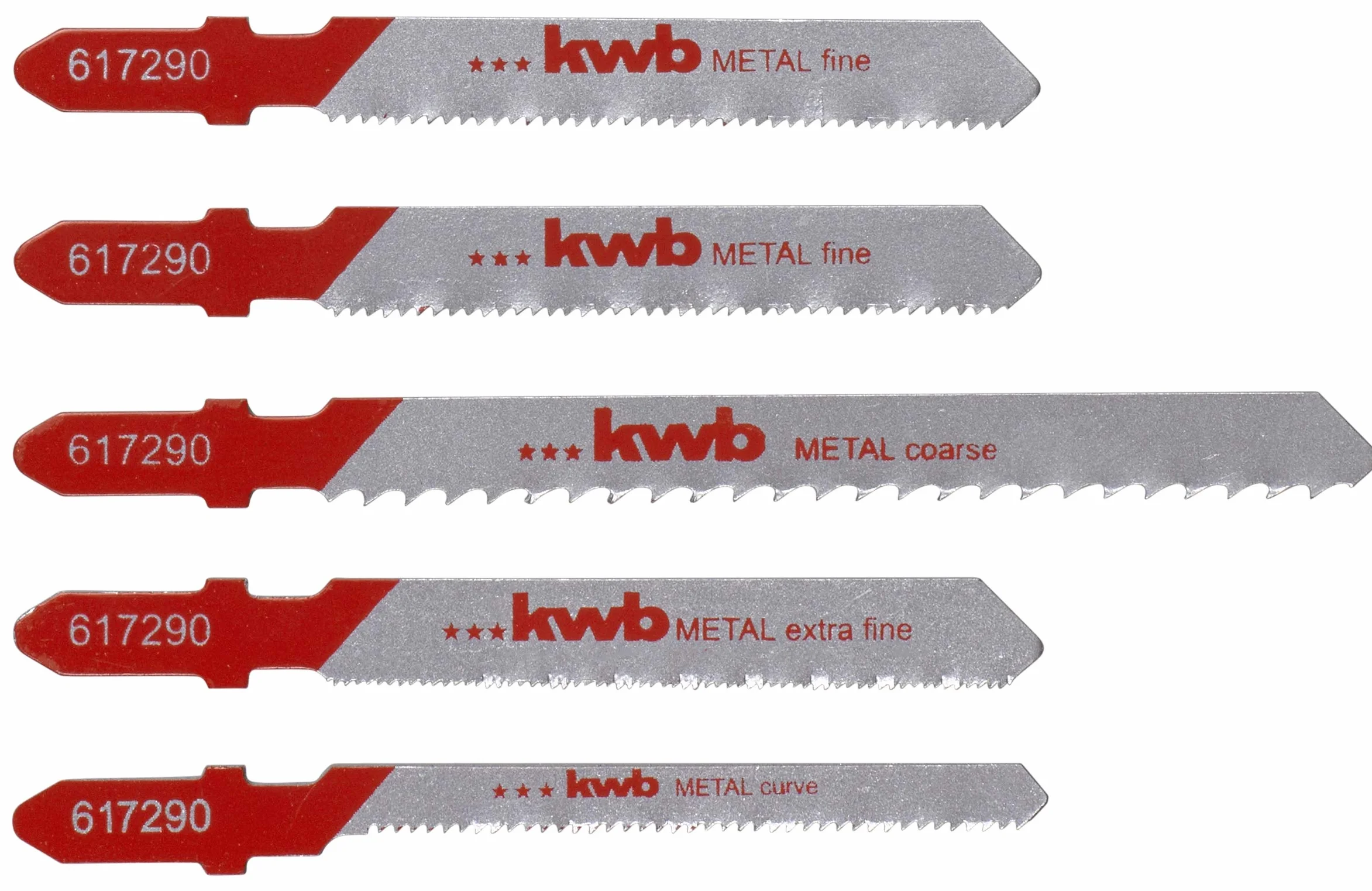 kwb Juego 5 hojas sierra calar metal HSS T S-20