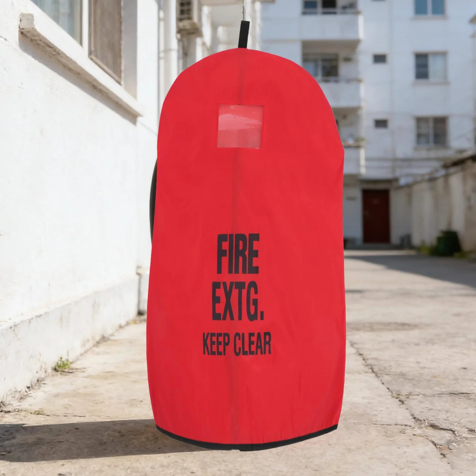 Bolsa Protectora para Extintor de Incendios 75X100 CM Resistente a Intemperie y Polvo, Cubierta Roja para Extintores de 50 Kg, Uso Exterior en Seguridad Industrial y Almacenes