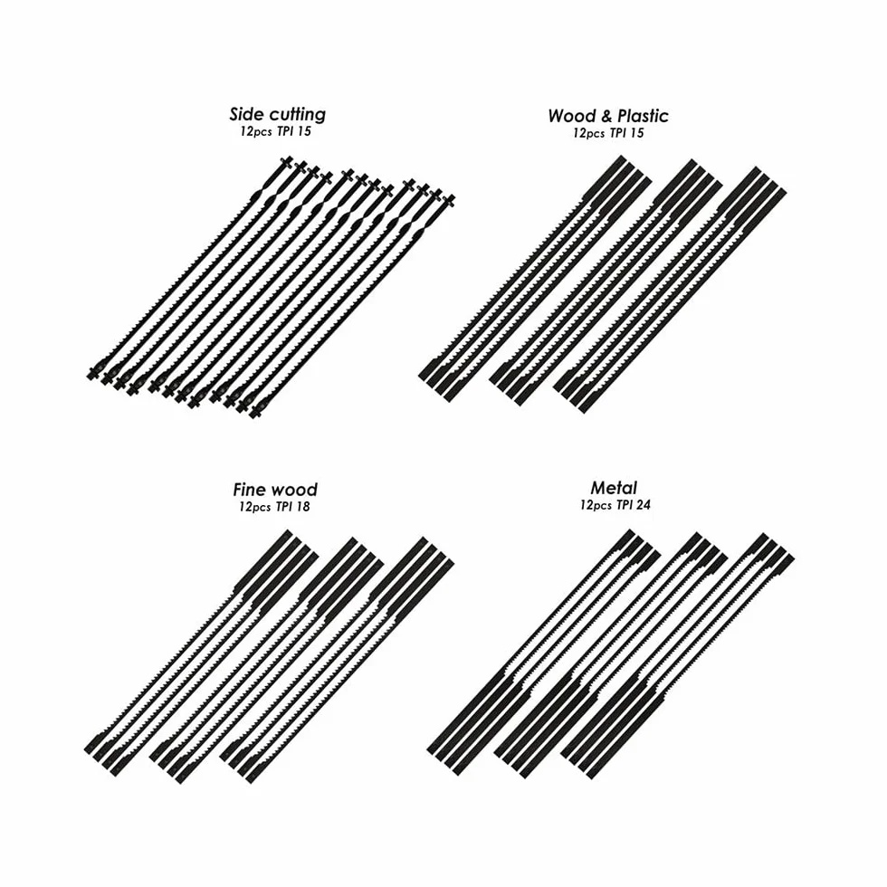 XLJP 48 Pack 105 mm 4 Pulgadas Hoja de Sierra de Calar Pin Extremo para Dremel Moto-Saw MS20 MS20-01 MS51-01 MS52-01 MS53-01 15/18/24 TPI