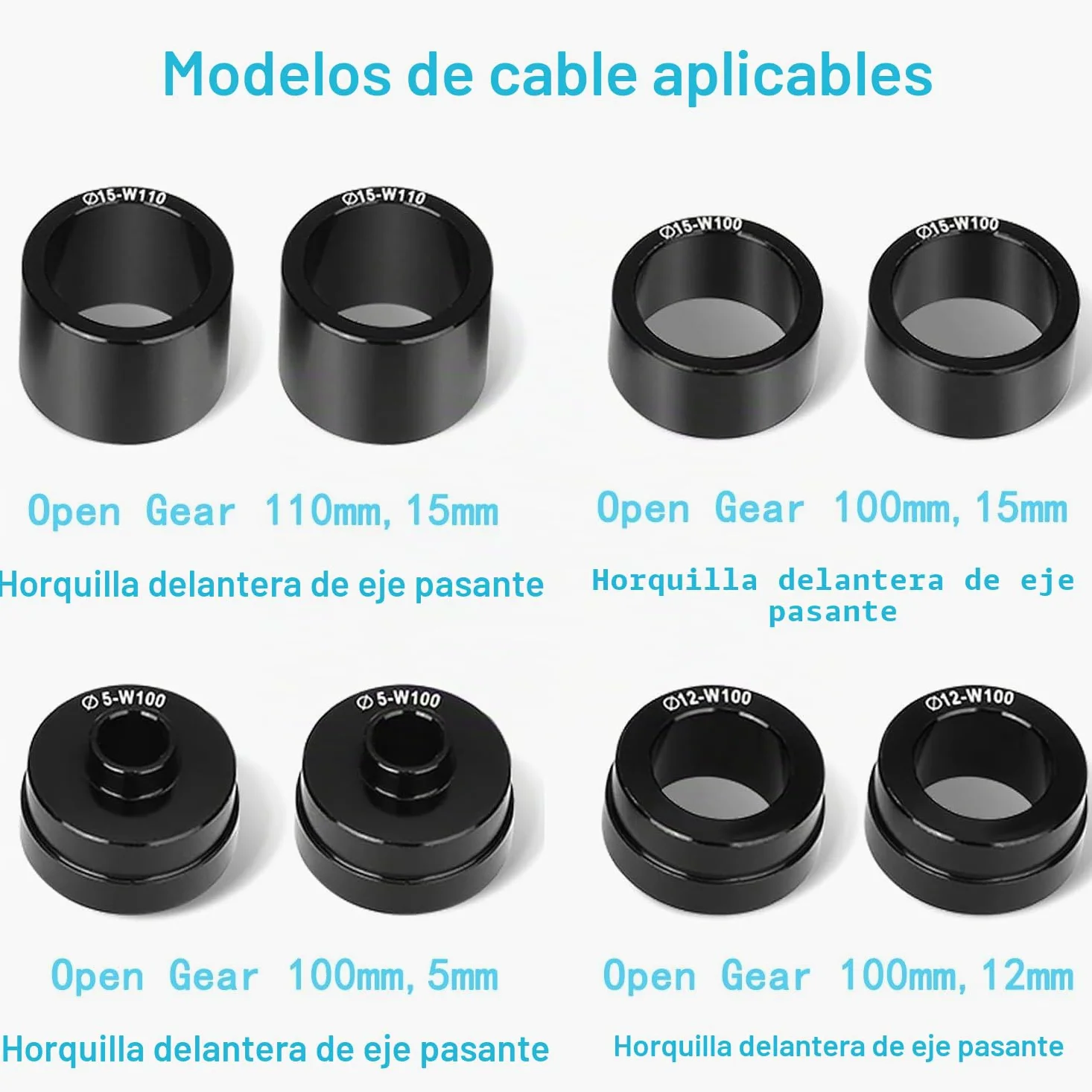 2 Piezas Soporte De Horquilla De Bicicleta, Bloque De Bicicleta Versátil, Soporte De Horquilla Bicicleta Aleación De Aluminio, para 5/12/15x100mm, 15x110mm 8 Pares De Tapas Laterales