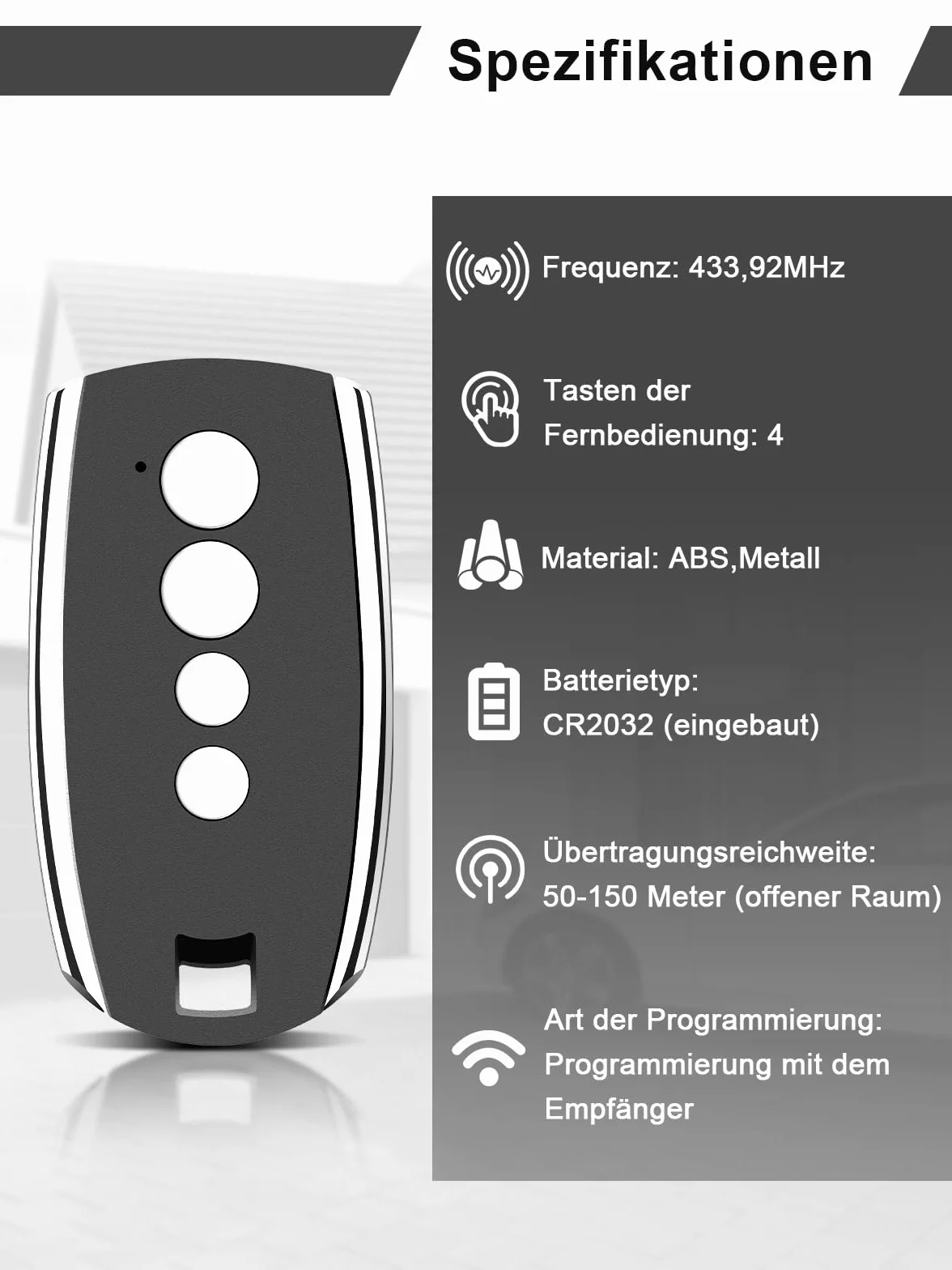 Repuesto King Gates STYLO, STYLO2K, STYLO4K Abrepuertas de garaje Mando a distancia, 433,92 MHz Mando a distancia para puertas de garaje, 4 canales Código variable, 3 unidades