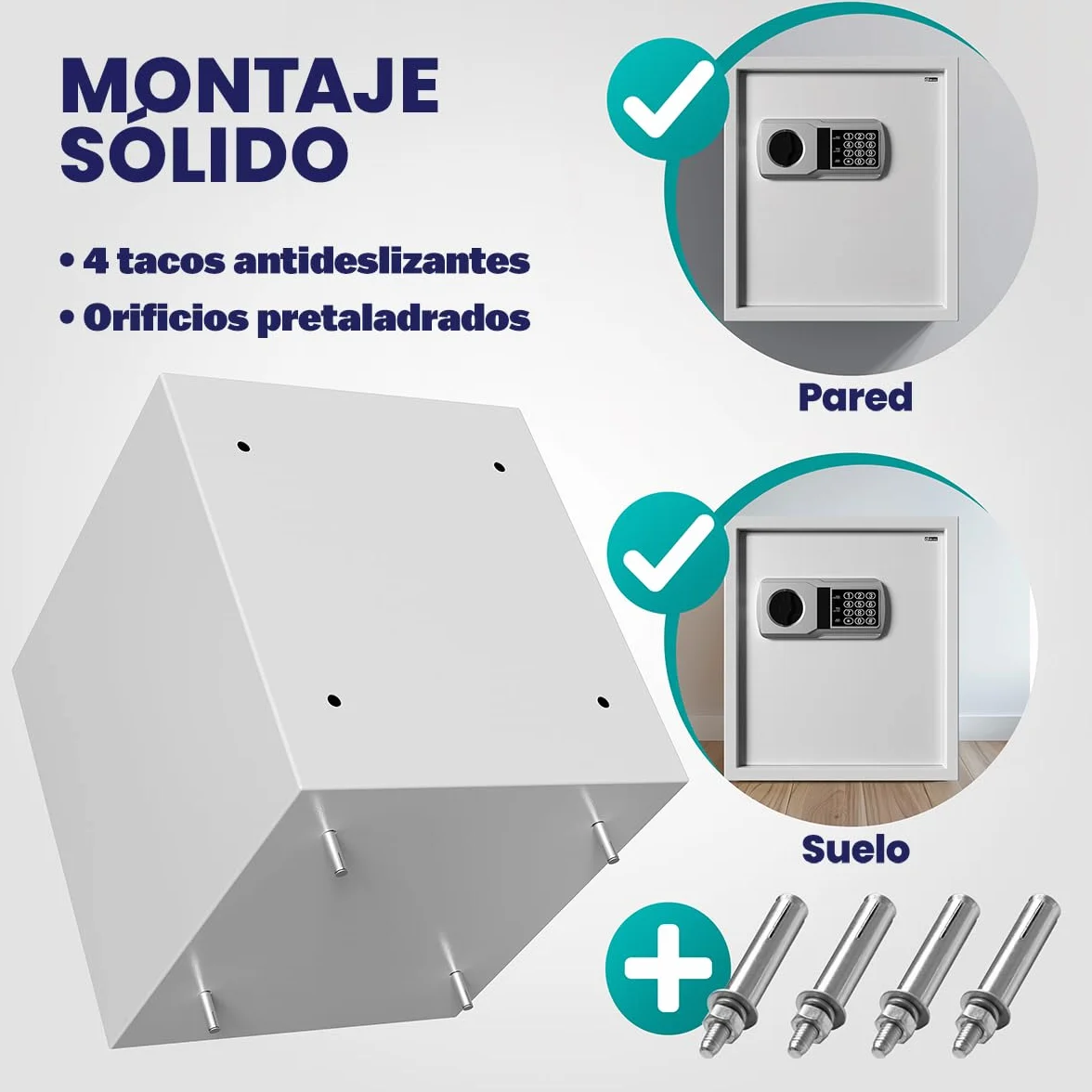 Deuba Caja Fuerte de Seguridad Electrónica 35x40x40cm Cerradura de Combinación Pared Suelo