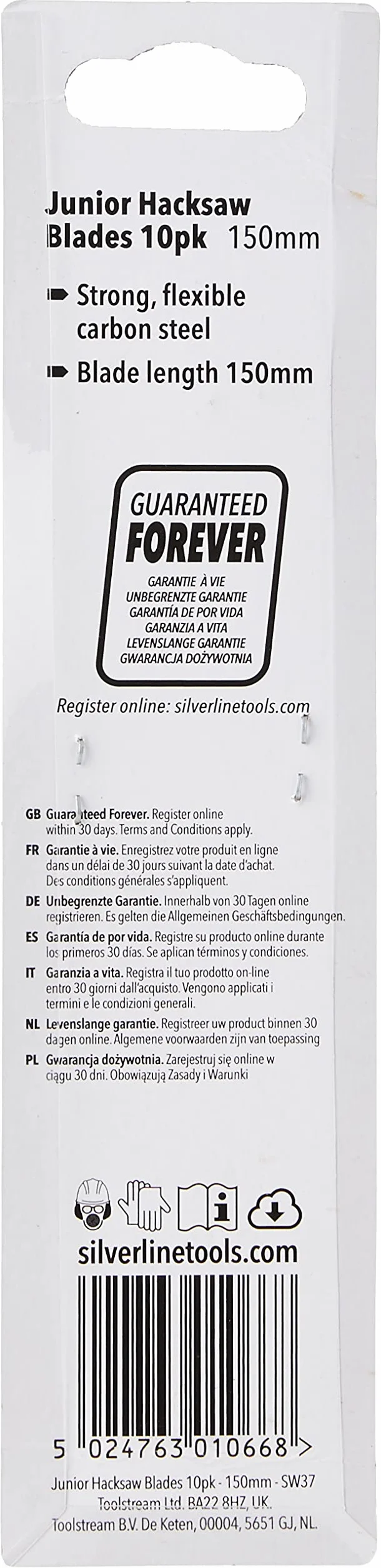 Silverline Tools SW37 - Cuchillas pequeñas para arco de sierra, 10 pzas (150 mm) Multicolor