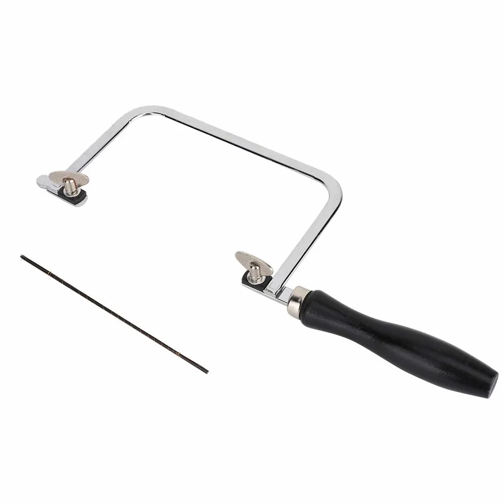 Hojas de sierra portátiles para joyería,sierra de metal para cortar anillos de cera,herramienta de mango en forma de U negra tallada con alambre para joyería para procesamiento de joyas