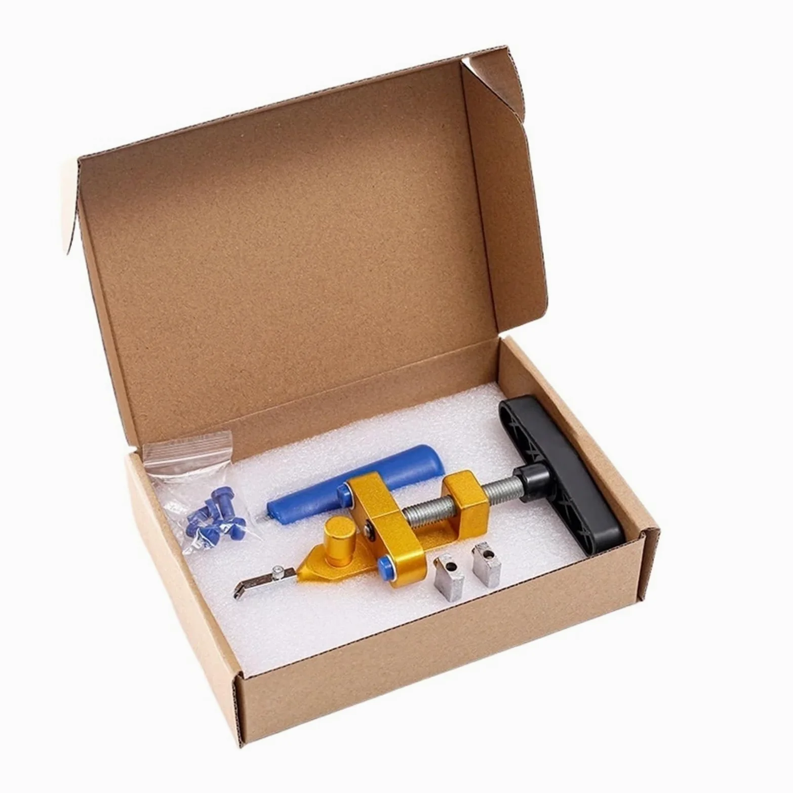 Cortador de vidrio, Cortadora De Azulejos Cerámica Y Vidrio 2 En 1 Con Rueda Cuchilla, Máquina Rodillos Diamante, Abridor Juego Accesorios,para cortar y romper vidrio, espejo(Yellow-Set)