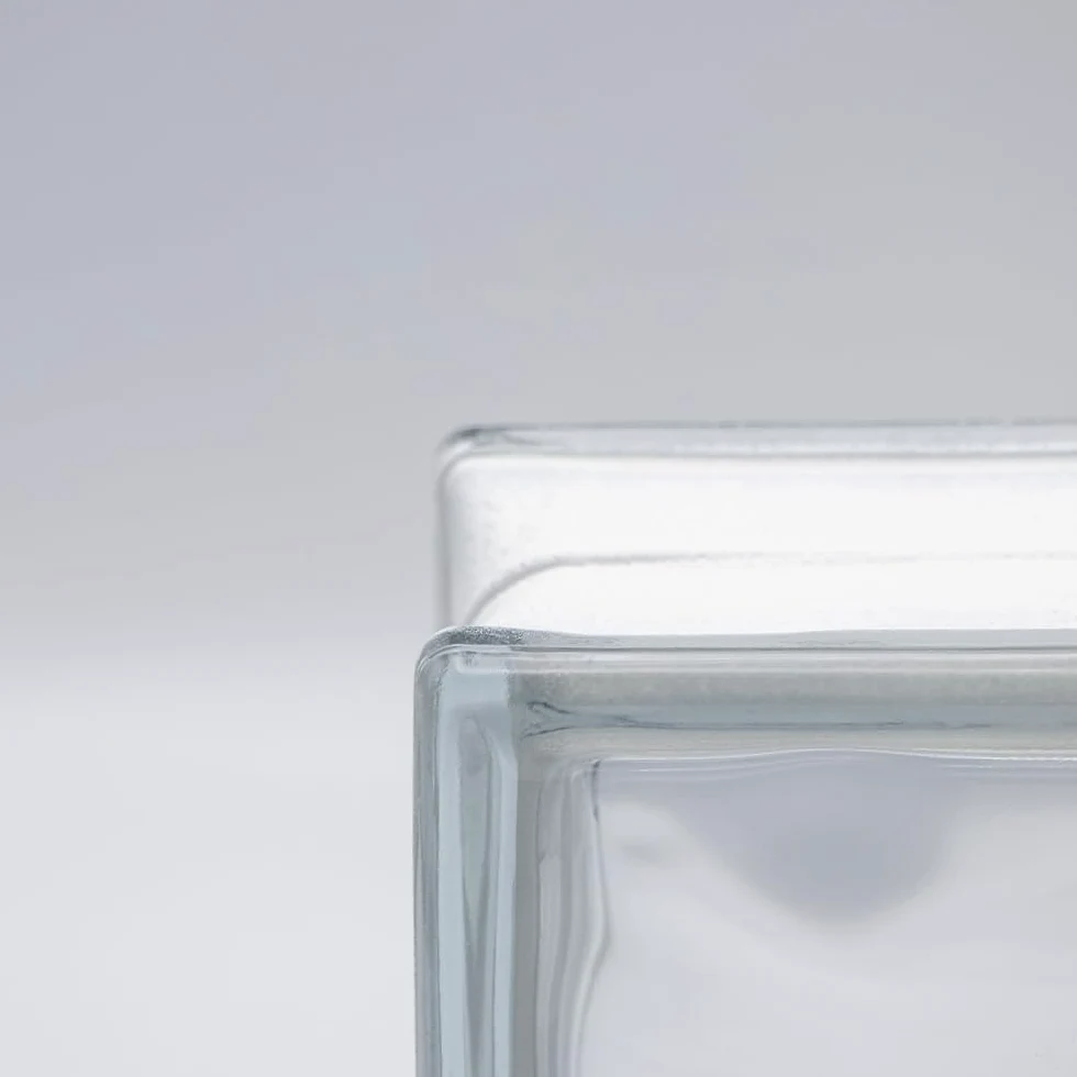 Ladrillo de vidrio básico nube transparente brillante 14,5x14,5x8 cm - 5 piezas