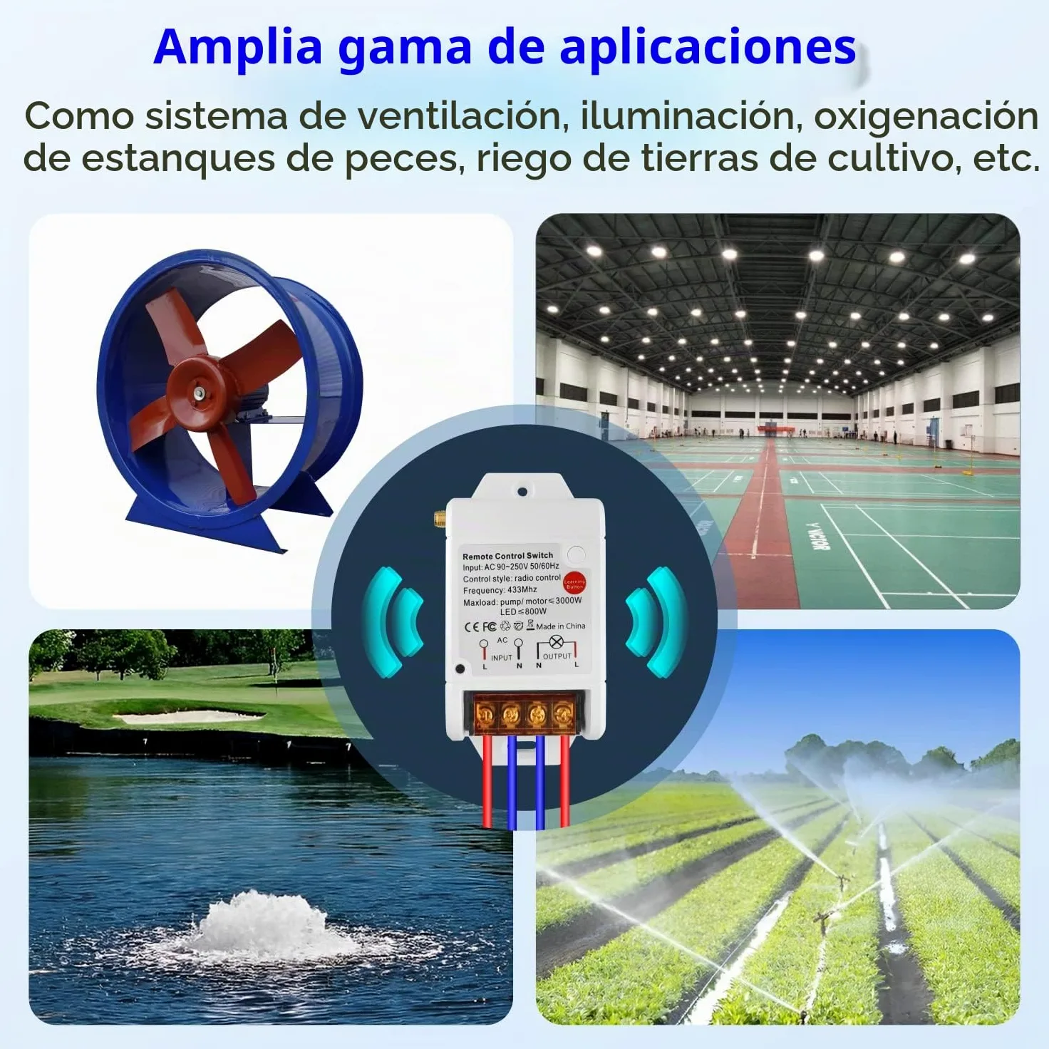 DieseRC Interruptor del Mando a distancia de Bomba Motor Inalámbrico Receptor Relé de CA 220V 3000W y 2 Transmisores rango de control de hasta 100-300 metros para Luces Bomba de agua Motor