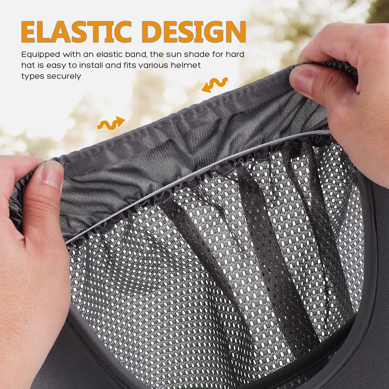 DOITOOL Protector Solar para Casco de Obra - Parasol de Seguridad con Visera - Cubre Cuello Sombra Pantalla - Malla de Poliéster Transpirable para Construcción Trabajo al Aire Libre y Jardinería