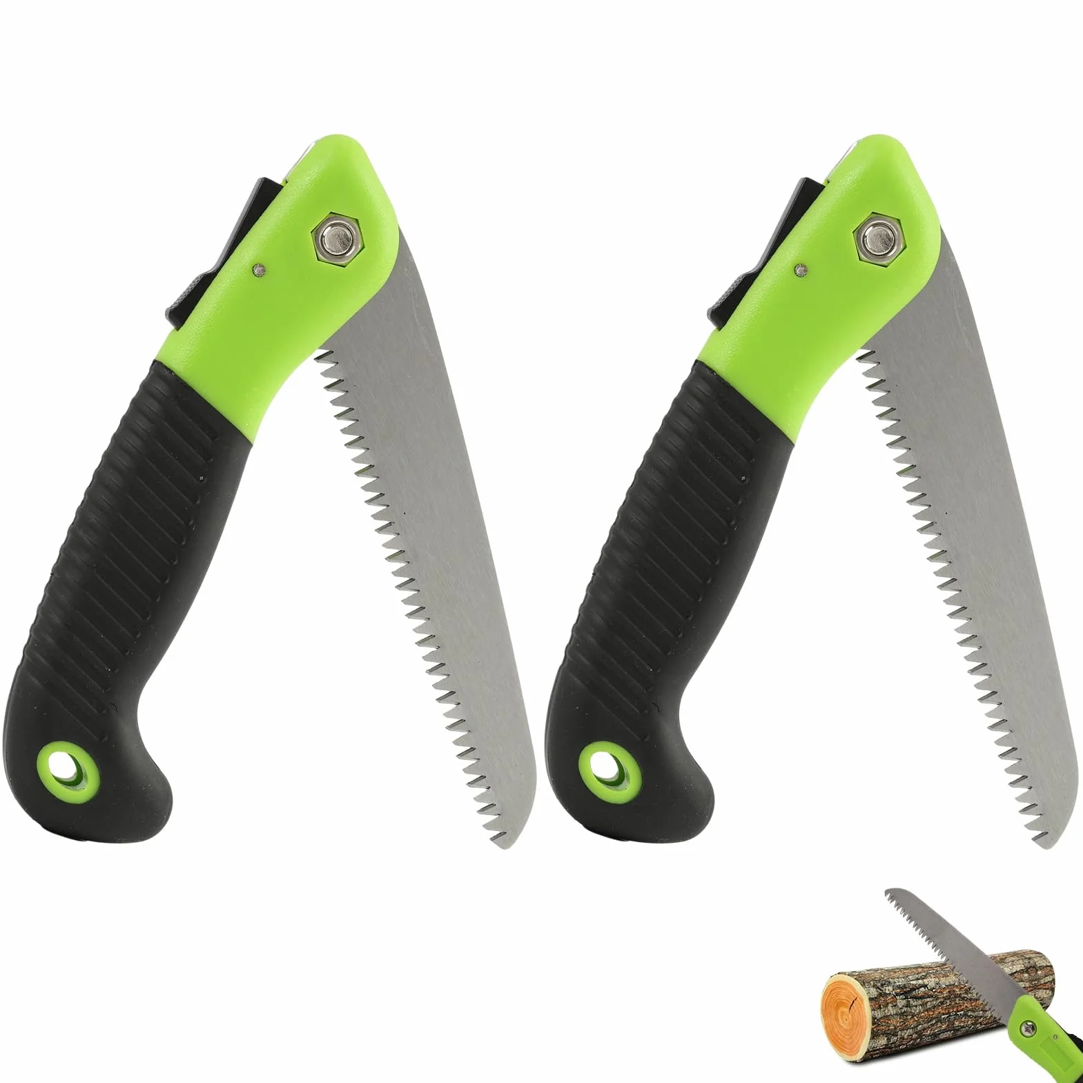 Sierra de Mano Plegable Poda Serrucho Curvo Mango Ergonómico Antideslizante 2PCS