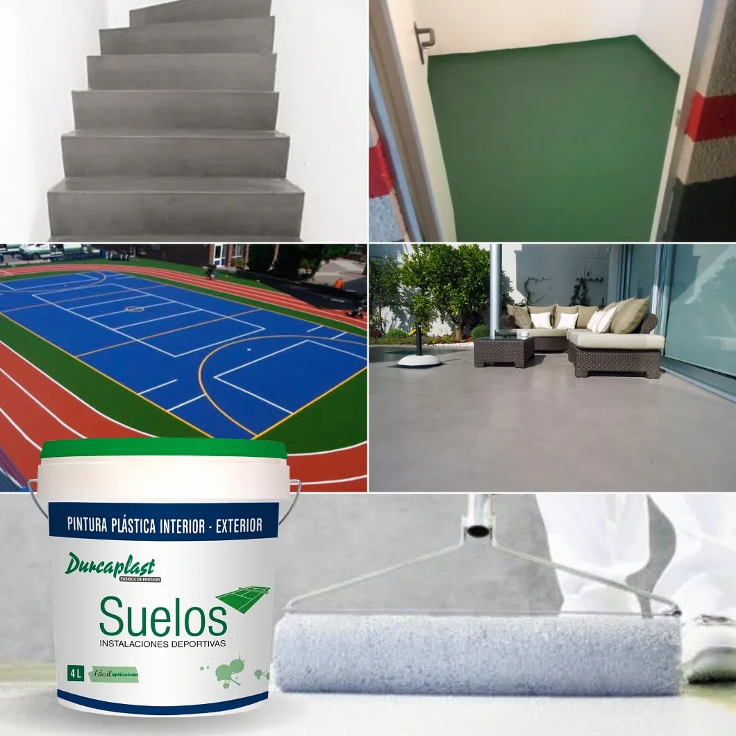 pintura de suelos para pistas deportivas, garajes y pavimentos en general de hormigón, cemento, asfalto y mortero. Color Verde similar a NOVA L-050 Mate, 4 Litros.