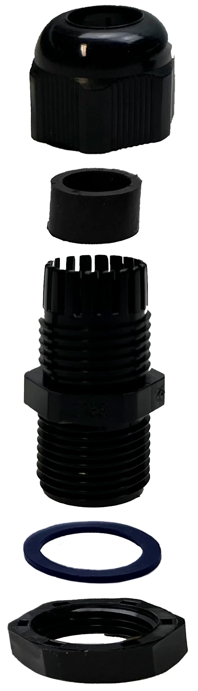 Alkan Glándulas de cable de plástico M12 x 1,5 IP68, 10 unidades, 3-6,5 mm | Pasacables métricos negros con contratuerca, impermeable IP68, paso de cable para cables y cables