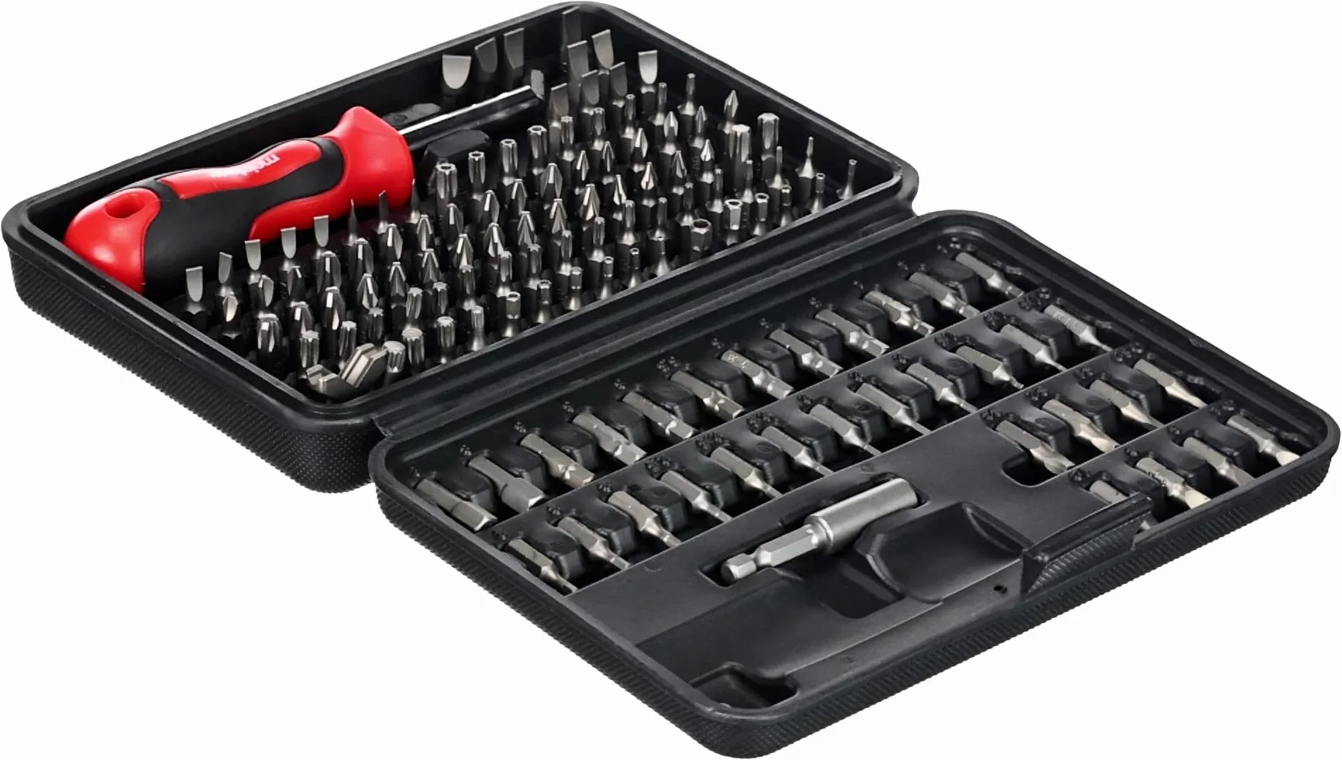 Meister 3385430 - Juego de puntas de destornillador con adaptador (130 piezas, cromo vanadio)