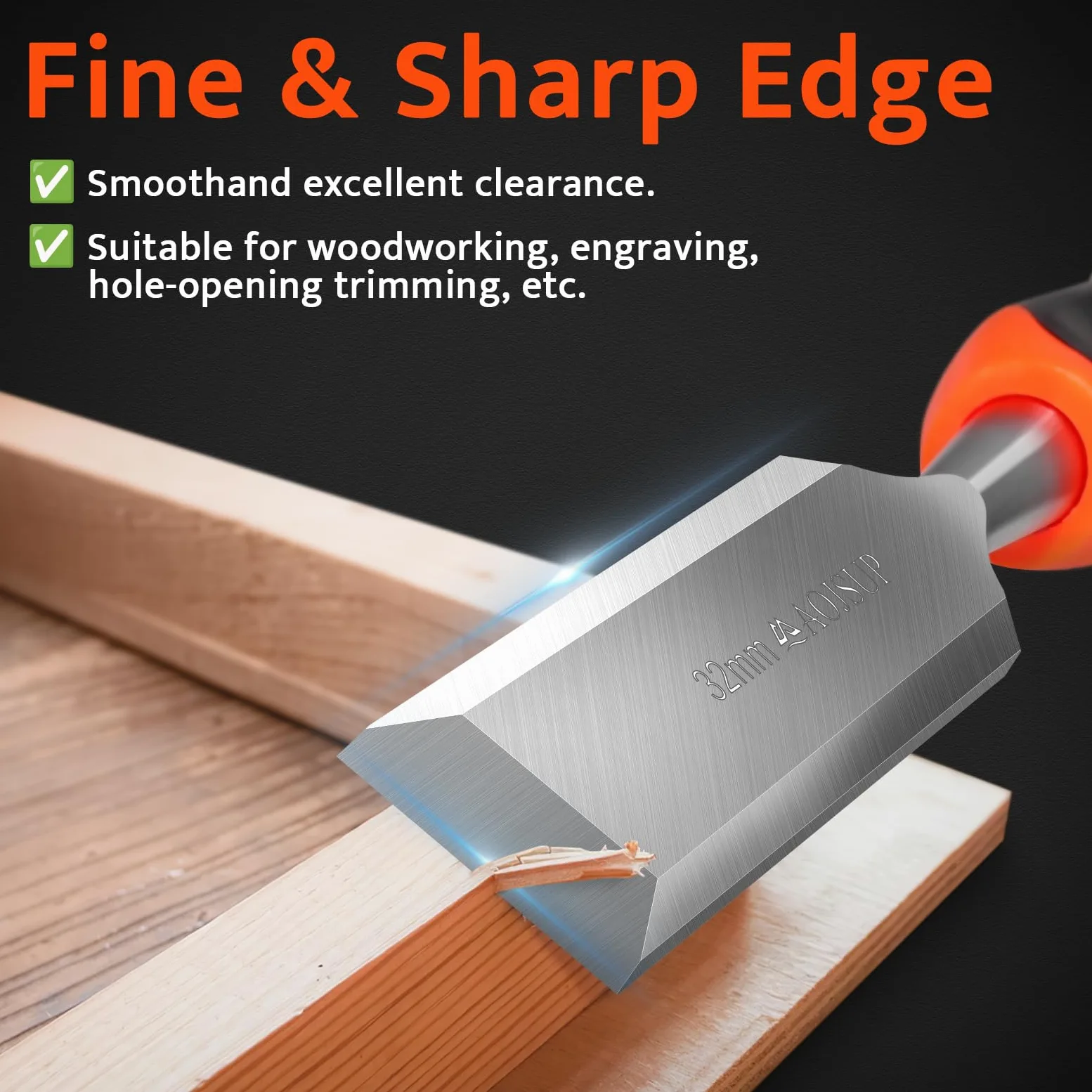 Juego De Cinceles Para Madera De 6 Piezas, Incluye Juego De Cinceles Afilados (6, 12, 19, 25, 32, 38mm) y Piedra De Amolar, Juego De Cinceles Para Madera Con Tapa De Impacto De Metal Resistente
