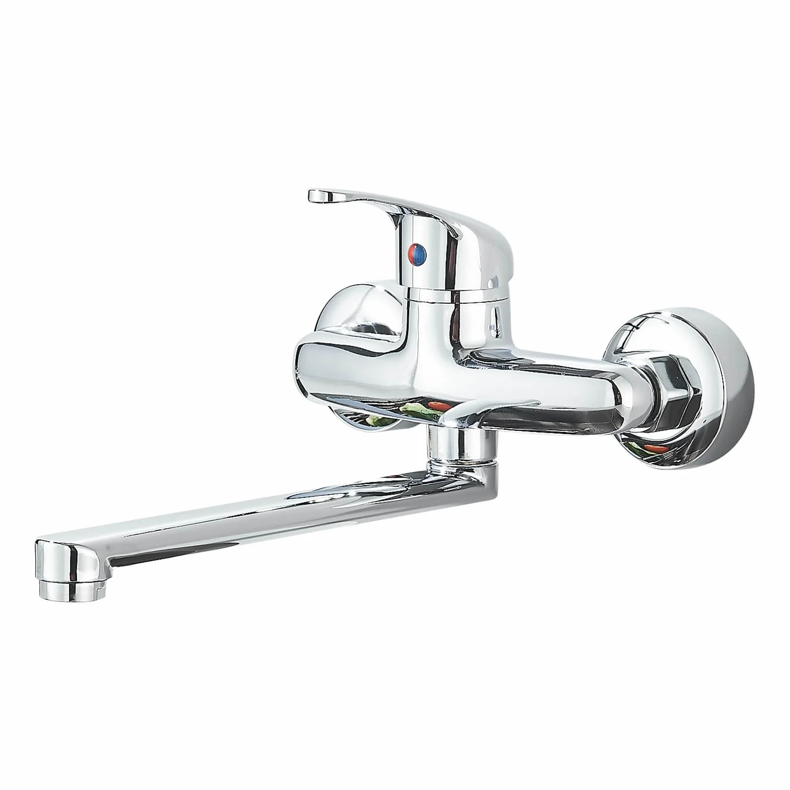 Mezclador de pared para fregadero cocina monomando galvánico boca ajustable