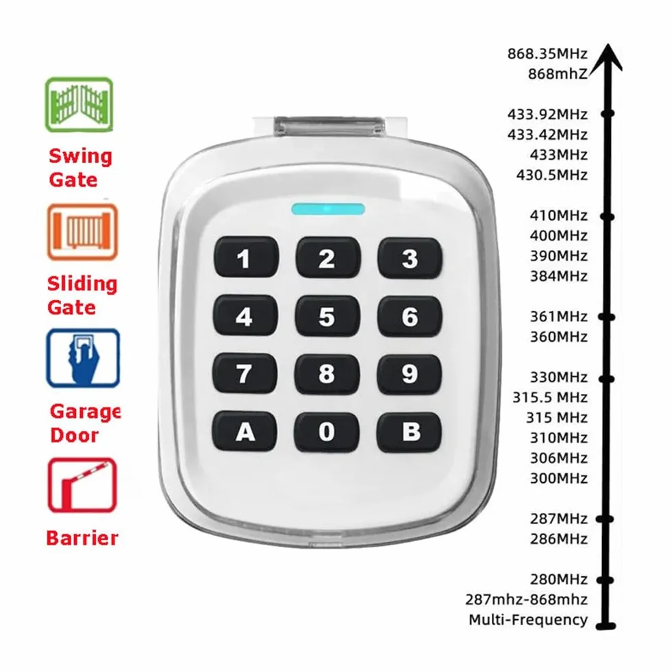 Multifrecuencia 280-868MHz 280-868MHz Puerta Llave de Puerta de Garaje Teclado Inalámbrico Código Control Remoto Abridor de Puerta ()