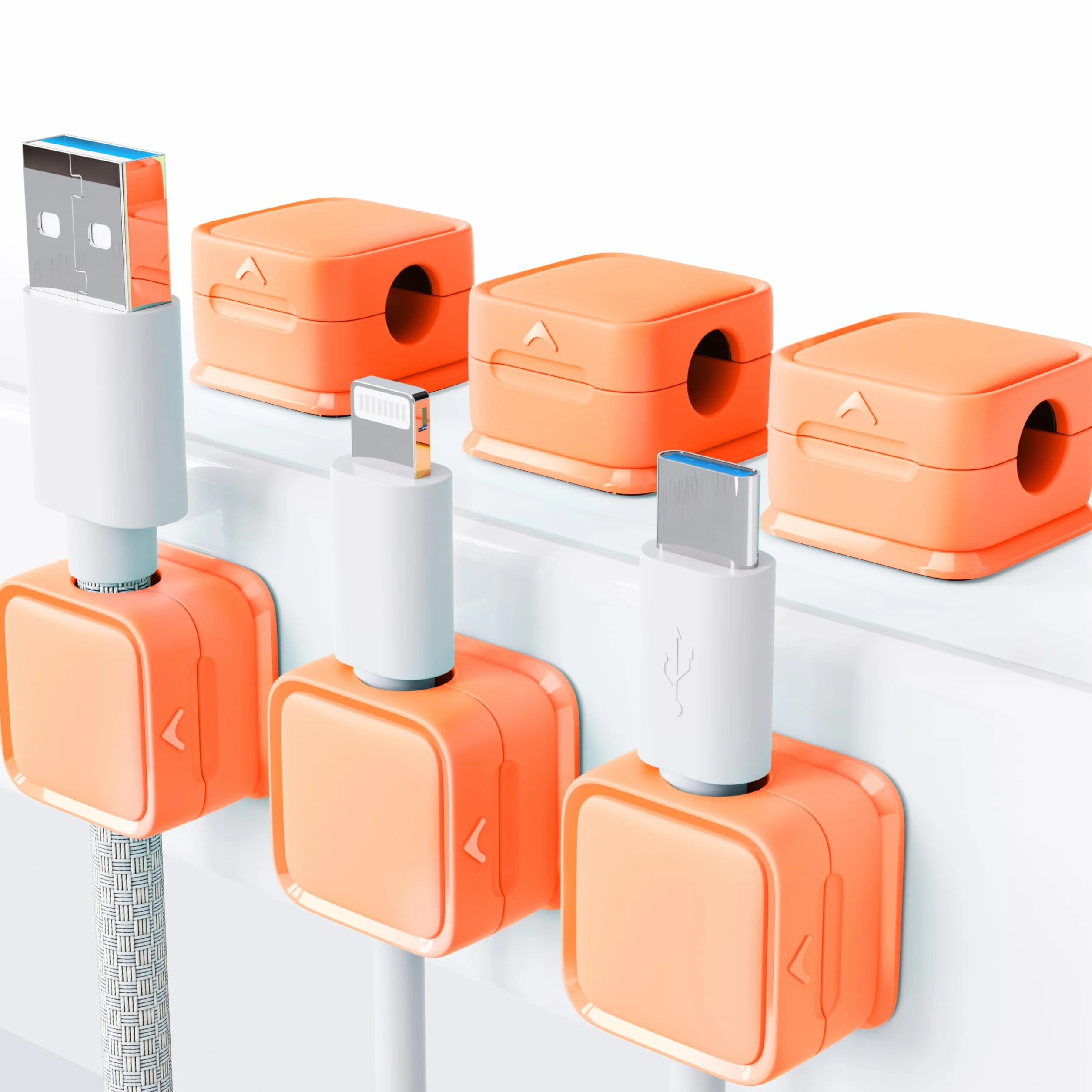 smofish Clip de Cable, 6 Pack Organizador Magnético de Escritorio, Fuerte Soporte Adhesivo para Mesilla de Noche, Electrodomésticos de Cocina, Material de Oficina -Blue