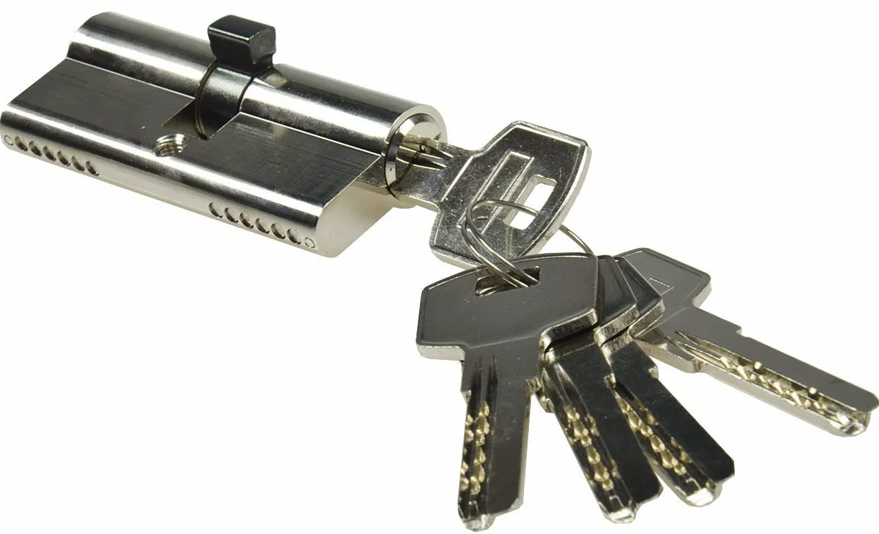 Juego cilindro cerradura 3x 60mm (30+30mm) 5 llaves