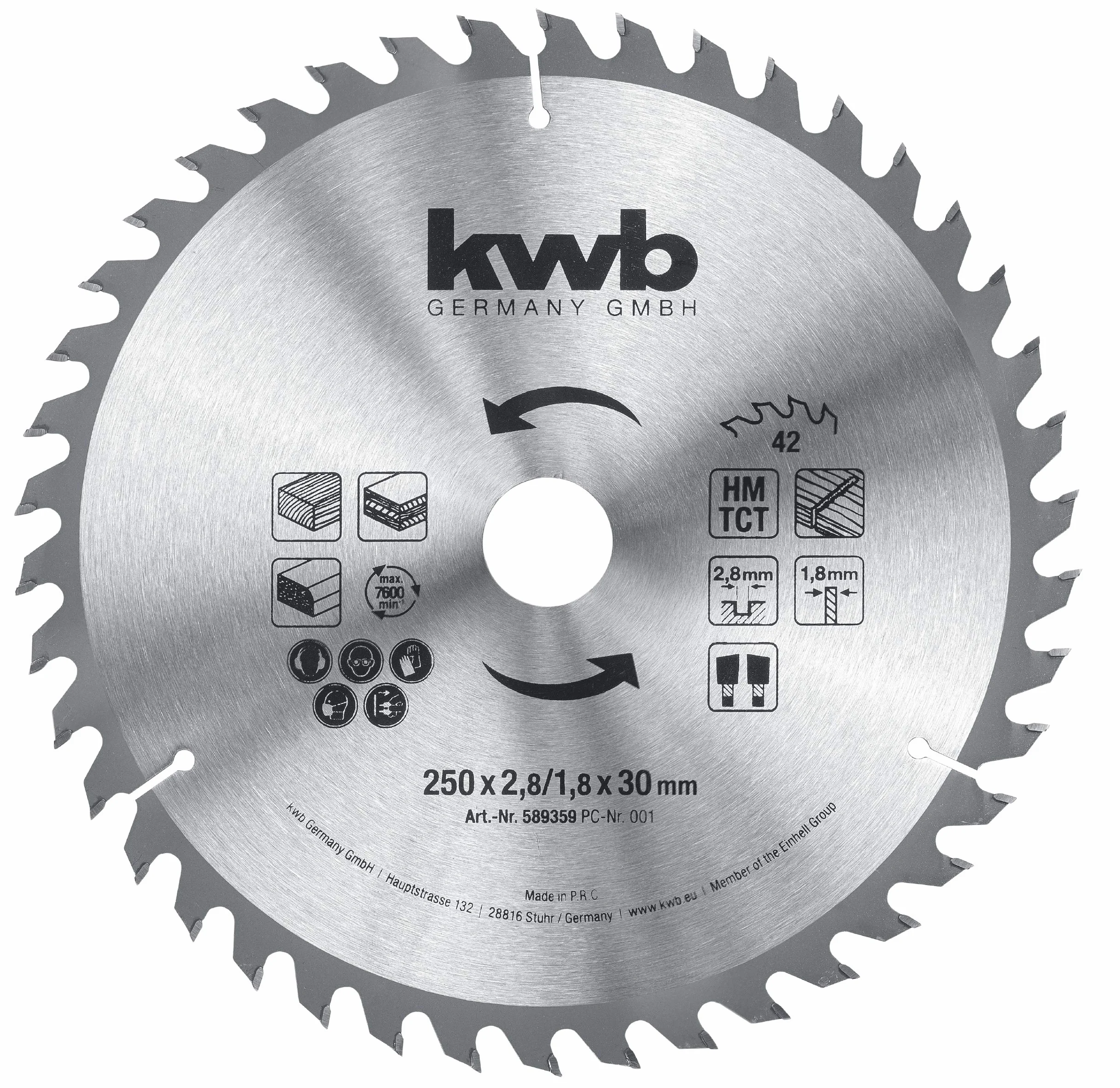 kwb - Sierra circular HM D.250 x 30-42Z