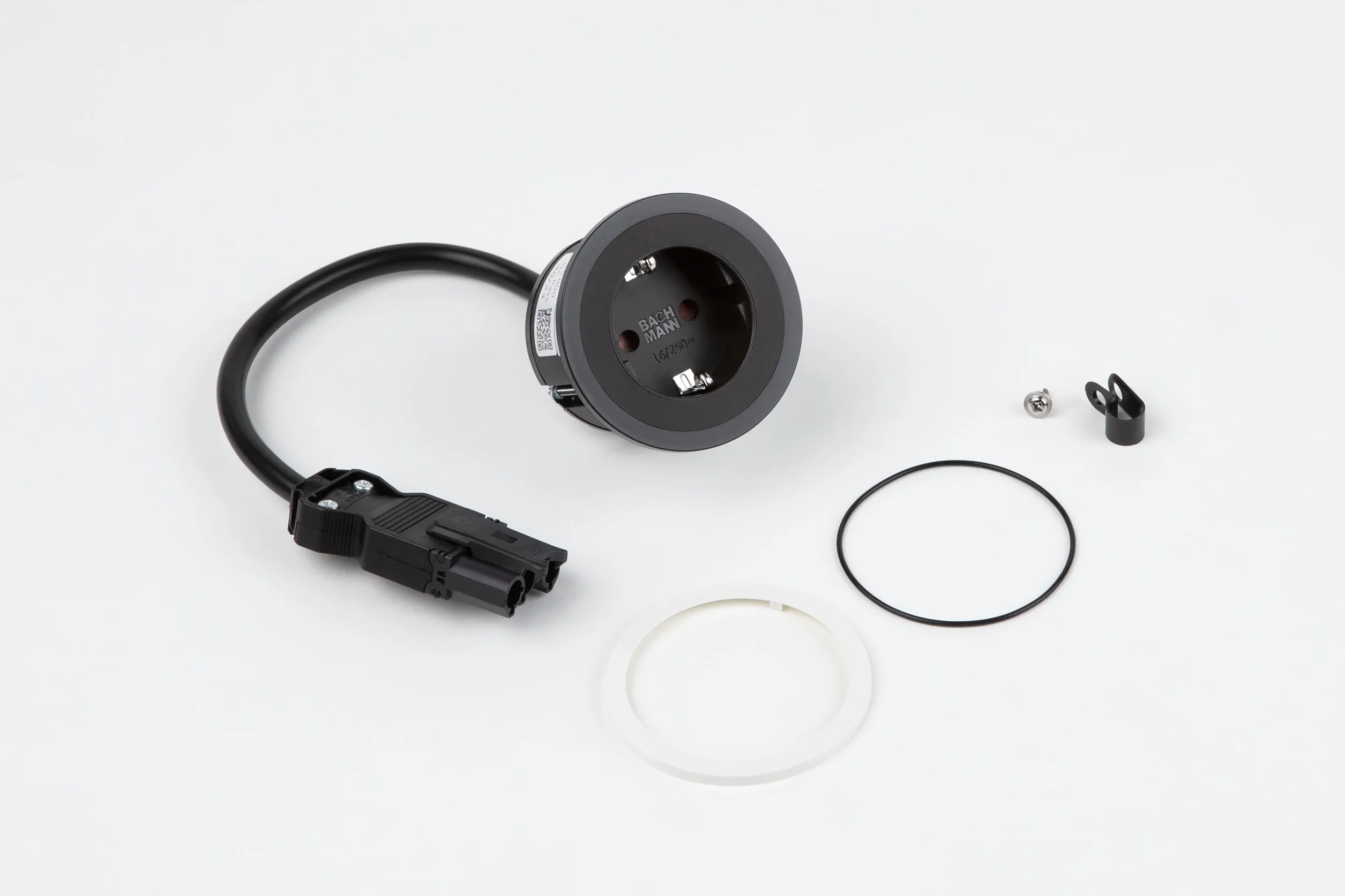 Bachmann 926.000 PIX Unidad de Toma de Corriente 1x Enchufe con Puesta a Tierra Negro