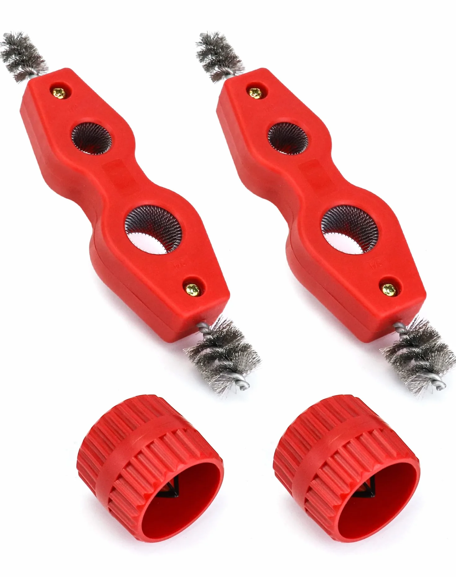 QWORK Juego limpiador escariador tubos cobre PVC acero flexible 2 limpiadores 2 escariadores