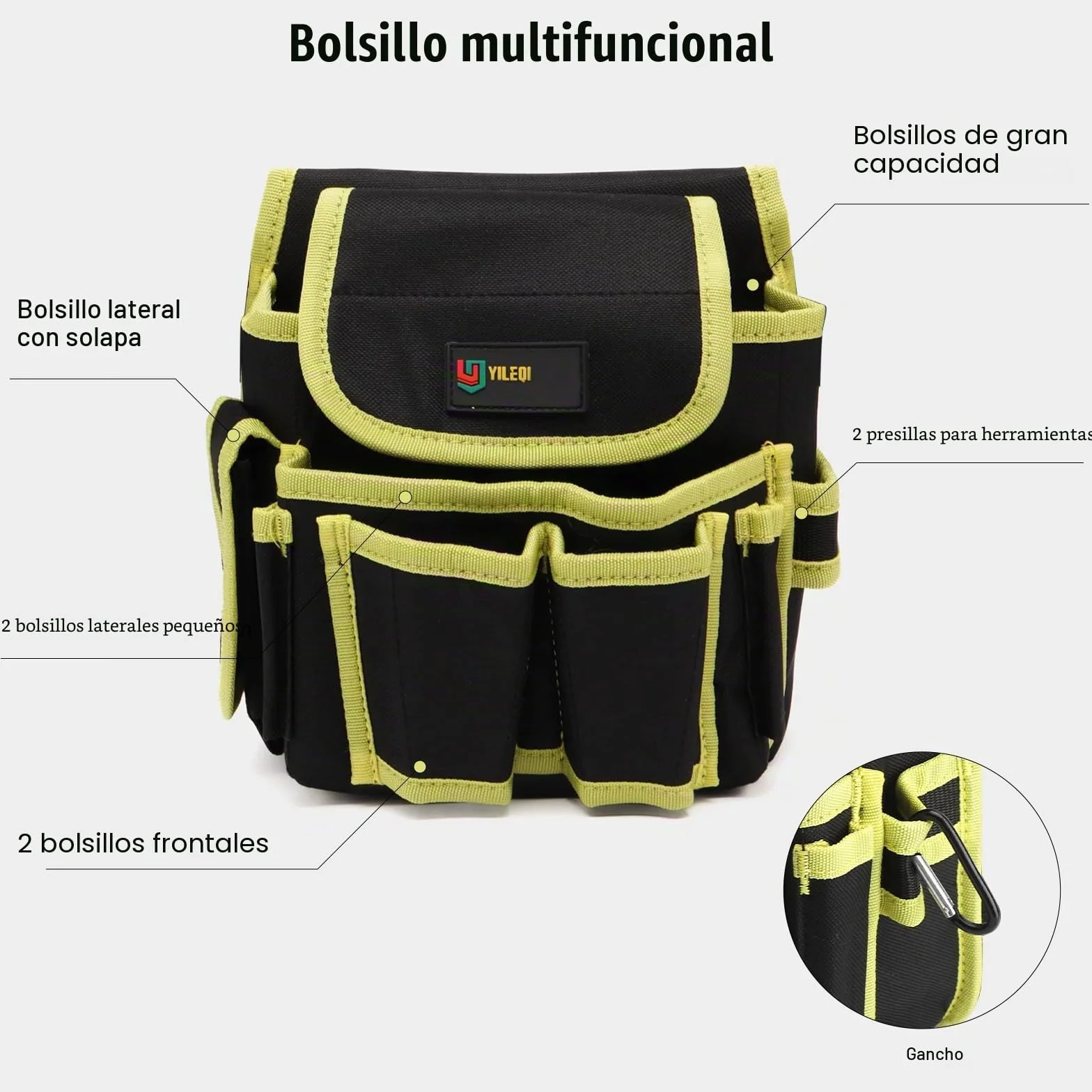 APOMOONS Cinturón de Herramientas Bolsa Electricista Porta Herramientas Ajustable