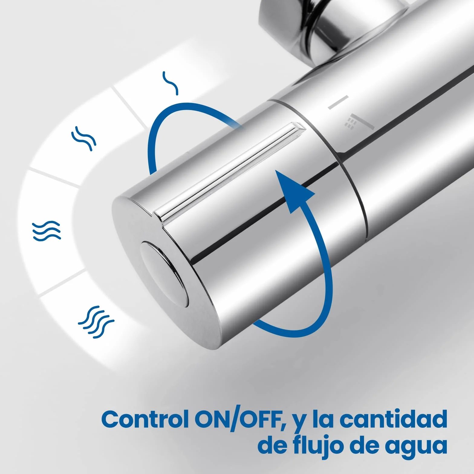 Auralum Grifo de Ducha Termostático con Bloqueo de Seguridad 38°C, Cromo
