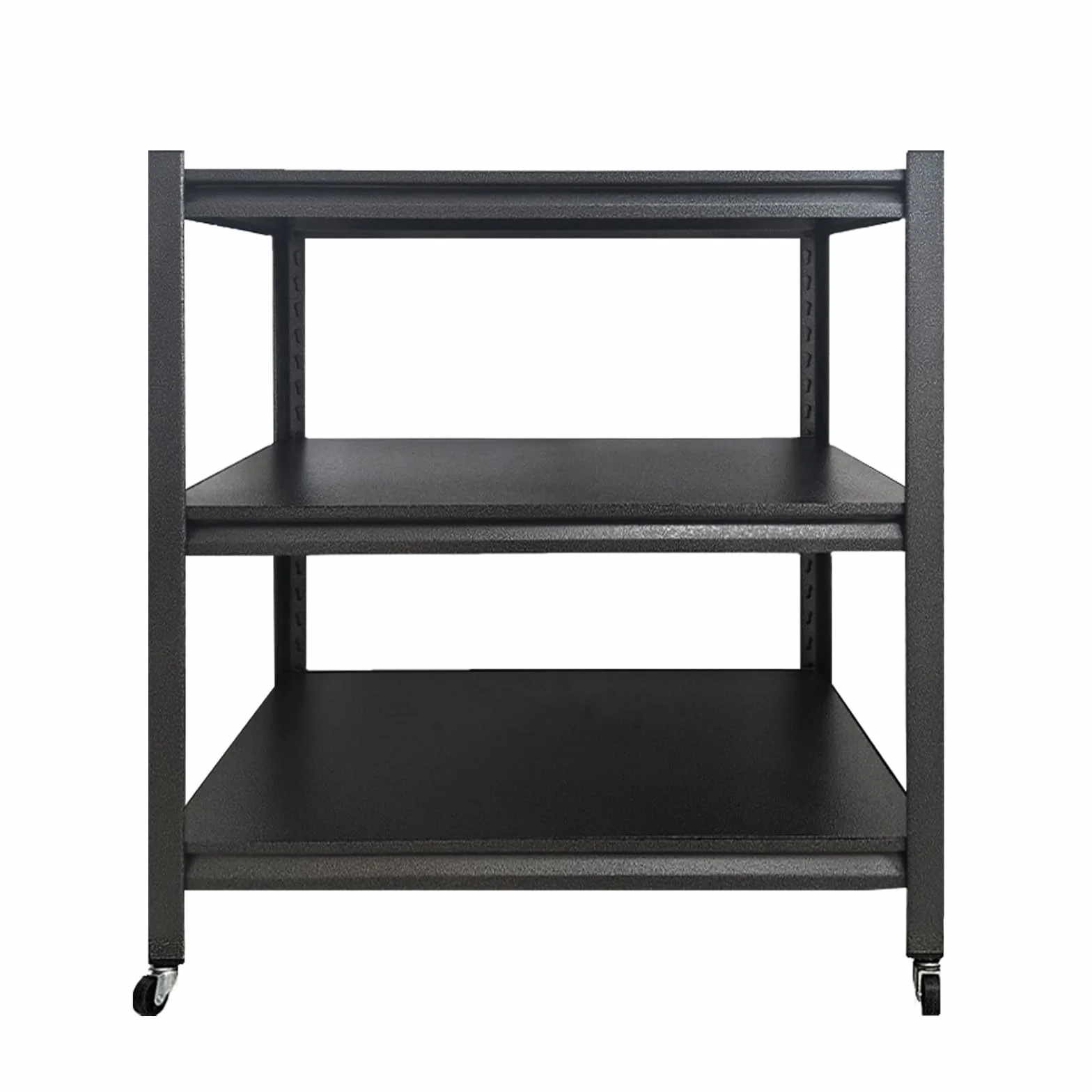 3/5 Estantería Metálica de Almacenaje Industrial,Estantería Pesada Negra para Garaje,Estante con Ruedas Altura Regulable,Estante para Neumáticos,Almacén & Cocina(Size:80x40x80cm)