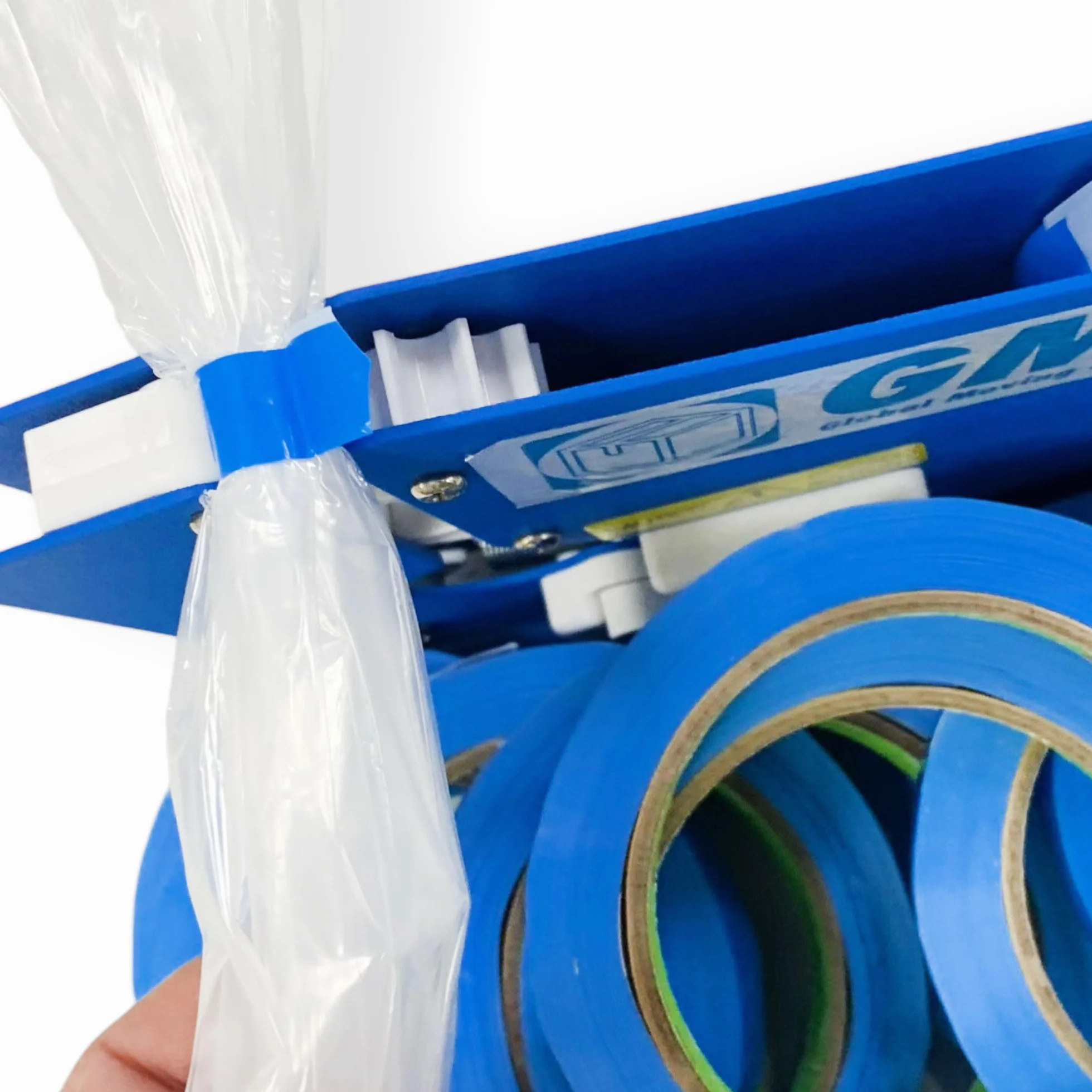 12 Rollos de Cinta de PVC Cierra Bolsas, 12 mm x 66 metros Garantizados. Cinta Adhesiva para Cerrar Bolsas y Usos Múltiples,Precinto Bolsas. Especial Maquinas Cierra Bolsas (Azul)