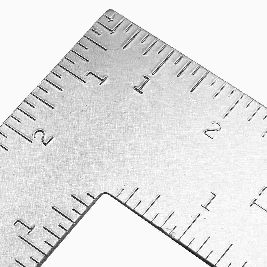 sourcing map Escuadra en L 90 Grados Acero Inoxidable Doble Cara, Regla en Ángulo, Herramienta Diseño Medición para Ingeniero Carpintero Plata 400x600mm