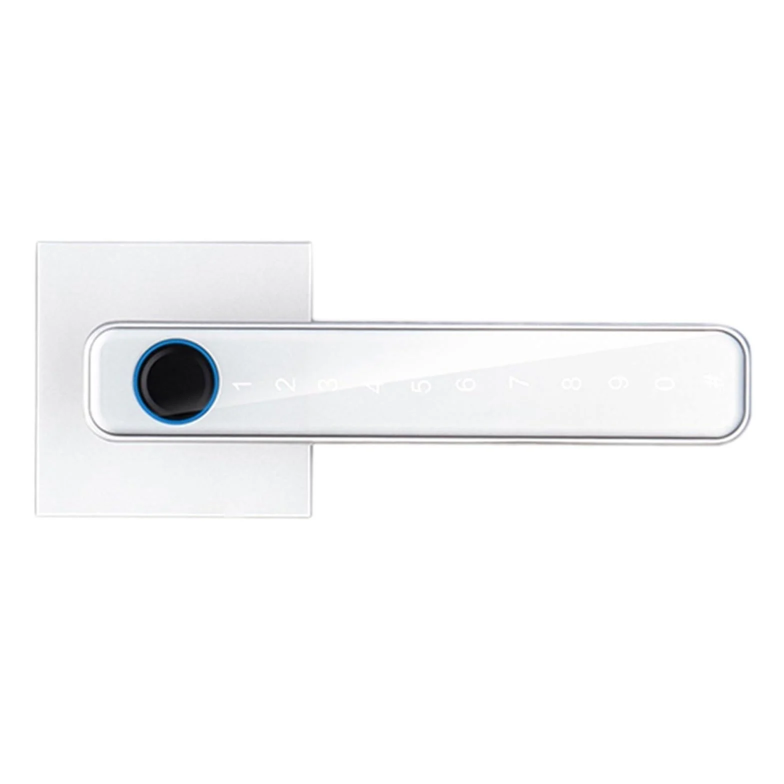 Cerradura inteligente para puerta Manija de puerta con huella dactilar, cuatro métodos de desbloqueo, for el hogar, dormitorio, oficina y trastero. Casas, oficinas y apartamentos(Silver)